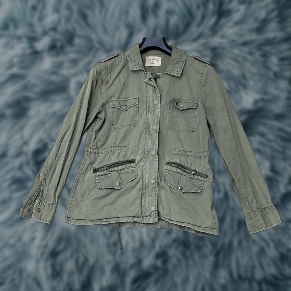 Vintage Lily Aldridge Velvet Military Jacket Green M Womens Cotton Velvet by Graham & Spencer Jacket Size M / US 6-8 / IT 42-44 - 1 Thumbnail