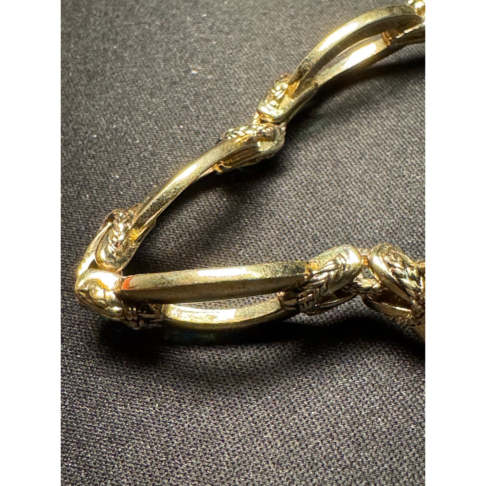 Monet Vintage Monet Gold Tone Fold Over Clasp Bracelet Size ONE SIZE - 3 Thumbnail
