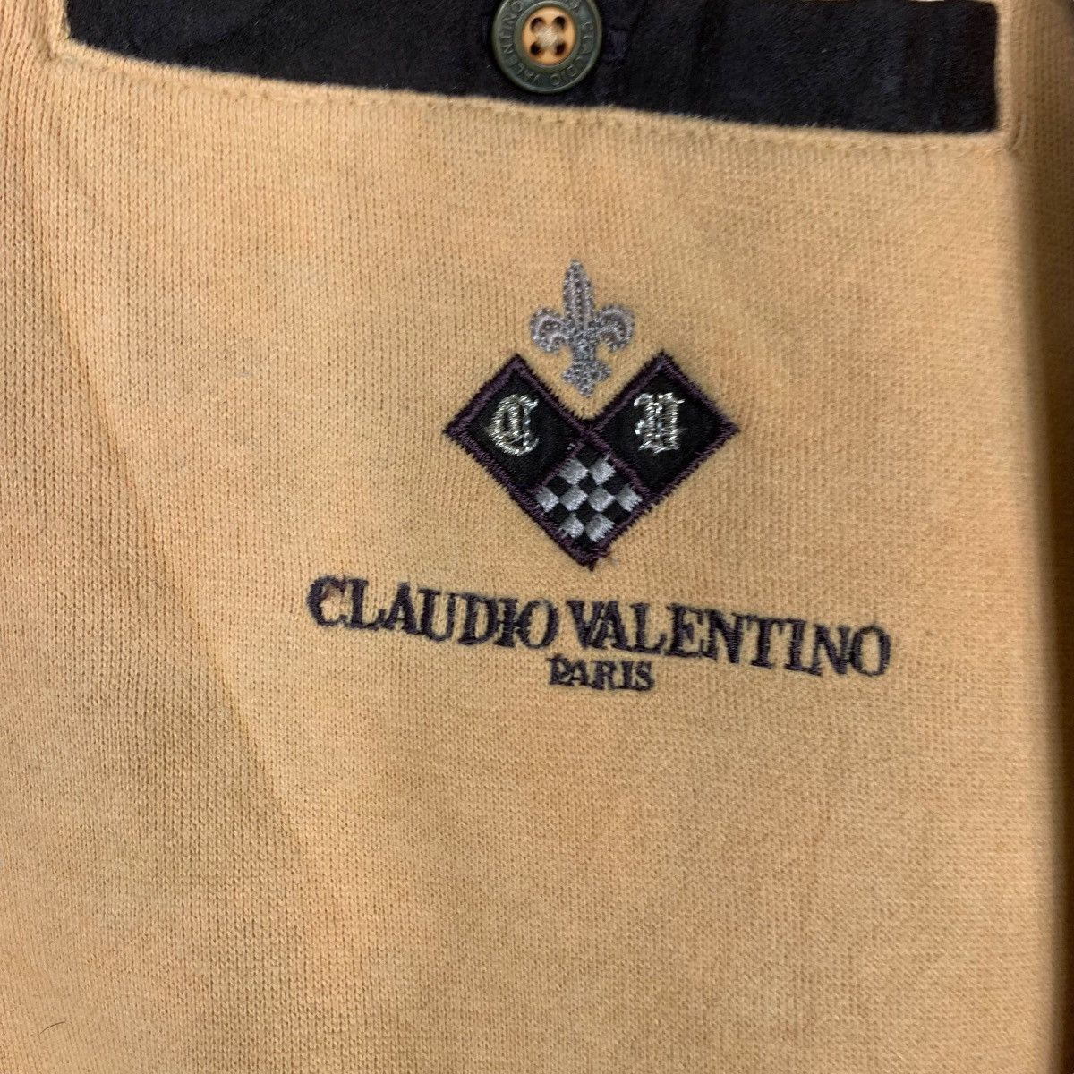 Japanese Brand CLAUDIO VALENTINO Single Pocket Yellow Sweatshirt #1530-C69 Size US L / EU 52-54 / 3 - 10 Thumbnail