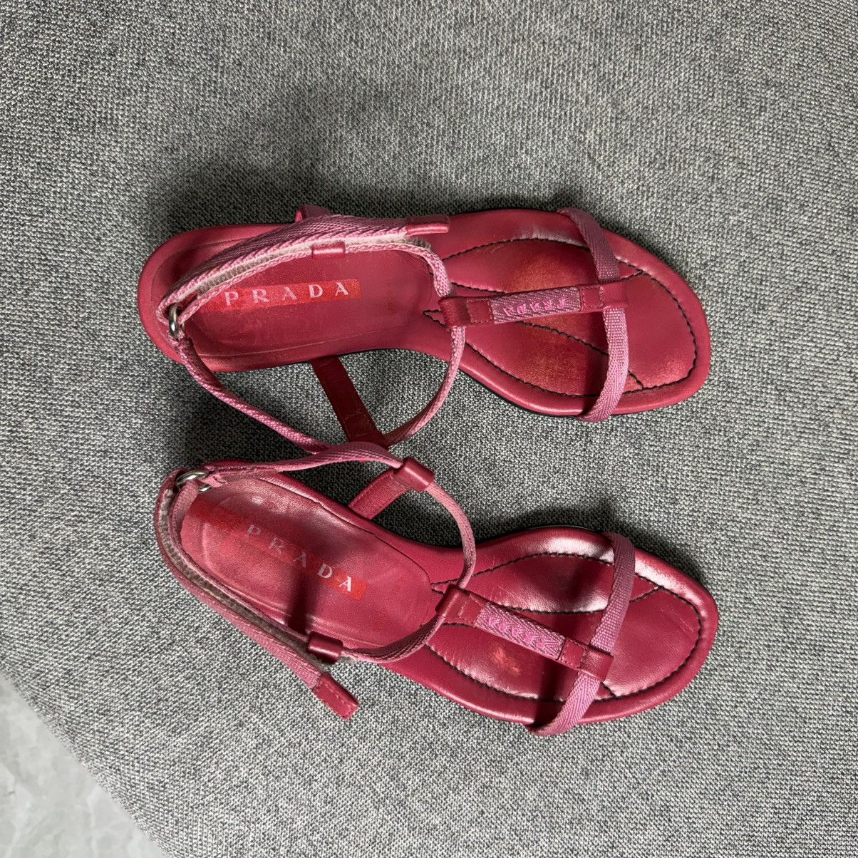 Prada 00s Prada Sport T Bar Strap Kitten Heels in Pink 36 Size US 6.5 / IT 36.5 - 12 Thumbnail