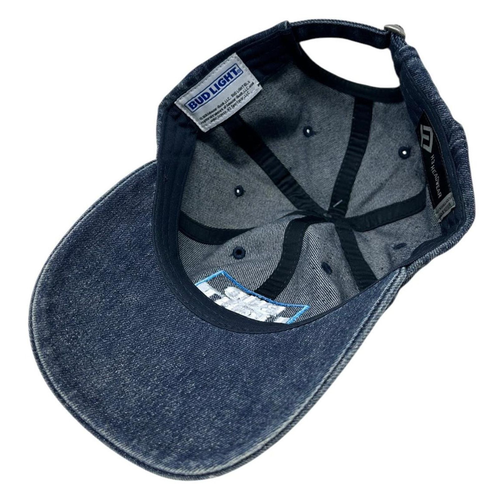 Budweiser Budweiser Bud Light Beer Men's Hat Blue Denim Strapback Cap Size ONE SIZE - 3 Thumbnail