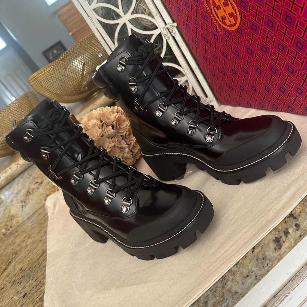 Tory Burch New Tory Burch leather lug solo hiker boots Size US 7 / IT 37 - 8 Thumbnail