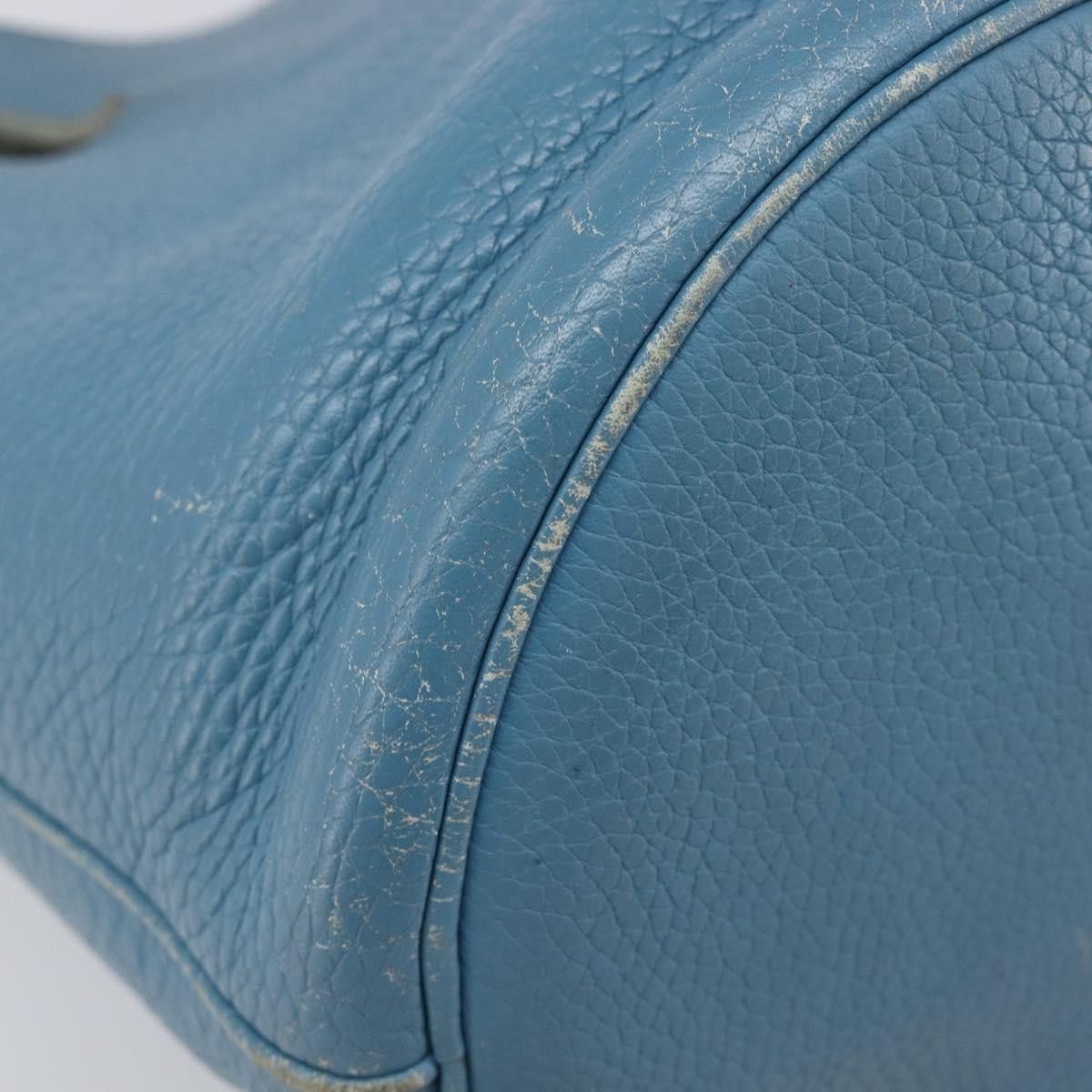 Hermes HERMES Manjoire Shoulder Bag Leather Light Blue Silver Auth Size ONE SIZE - 12 Thumbnail