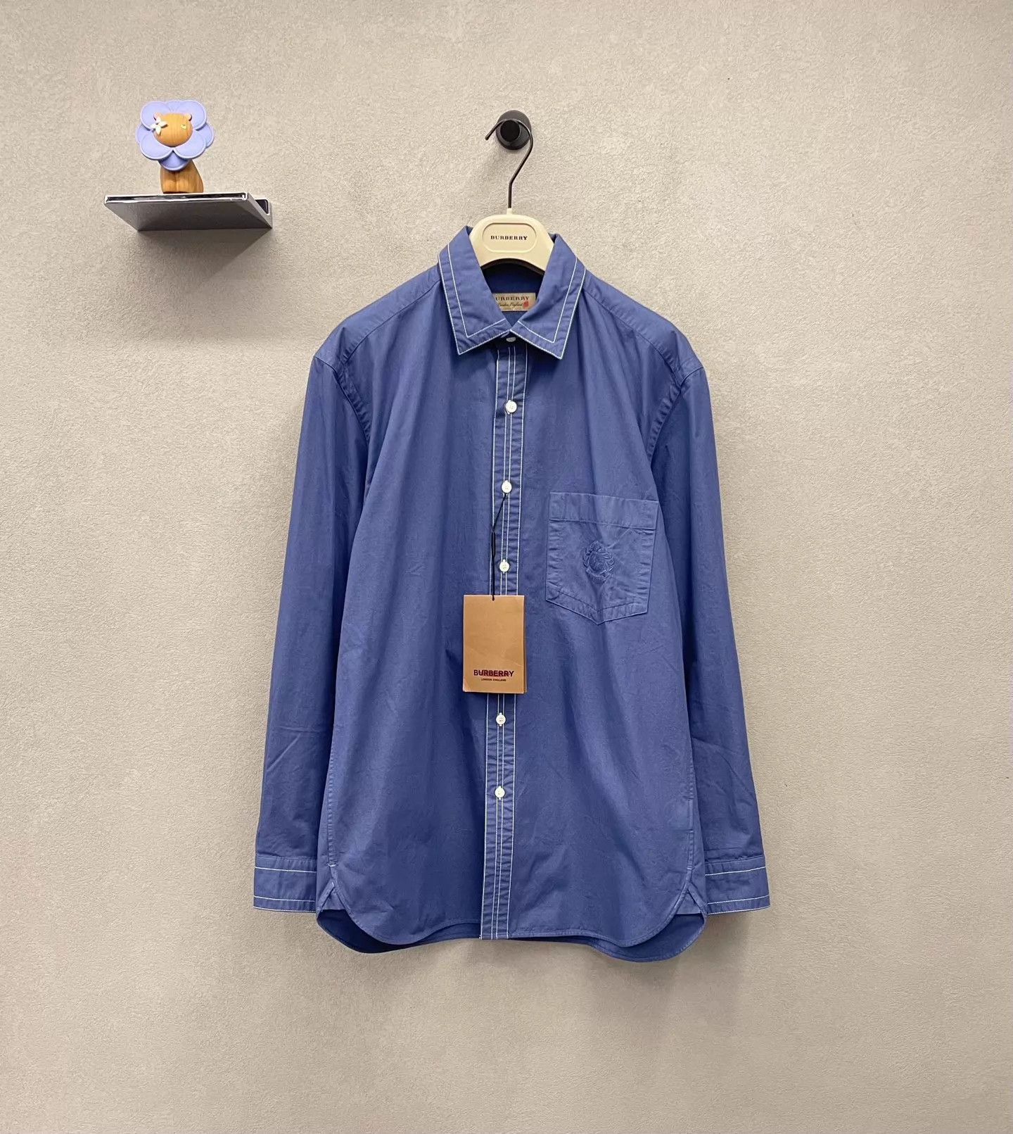 Burberry Blue Long Sleeve Button-Up Shirt (Size M) Size US M / EU 48-50 / 2 - 1 Thumbnail