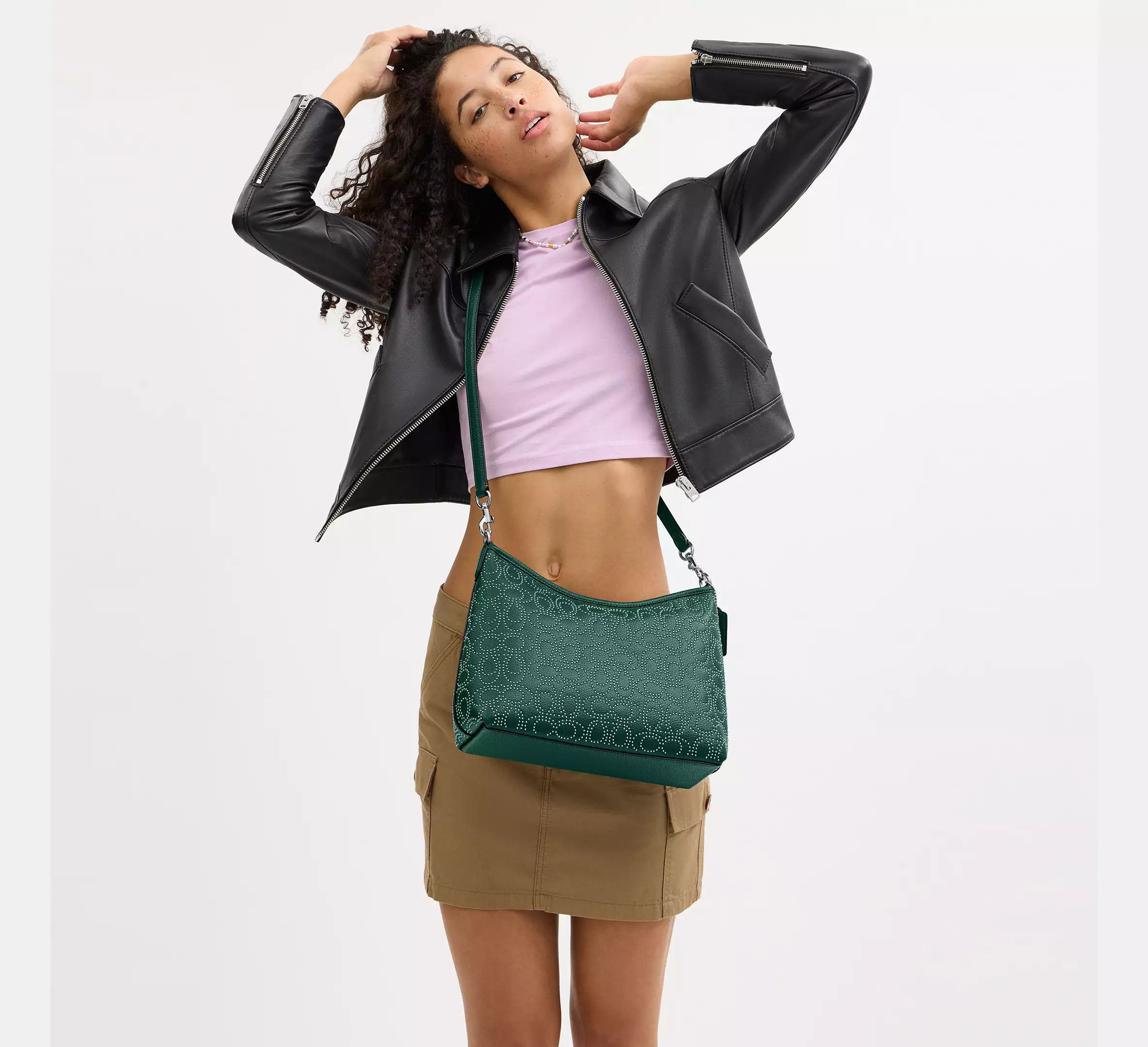 Coach Laurel Shoulder Bag With Signature Rivets CX258 Size ONE SIZE - 3 Thumbnail