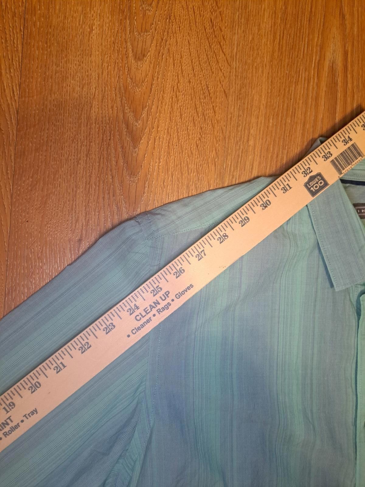 Ike Behar Ike Behar Button Up Dress Shirt Mens Large Green Cotton Size 42R - 8 Thumbnail