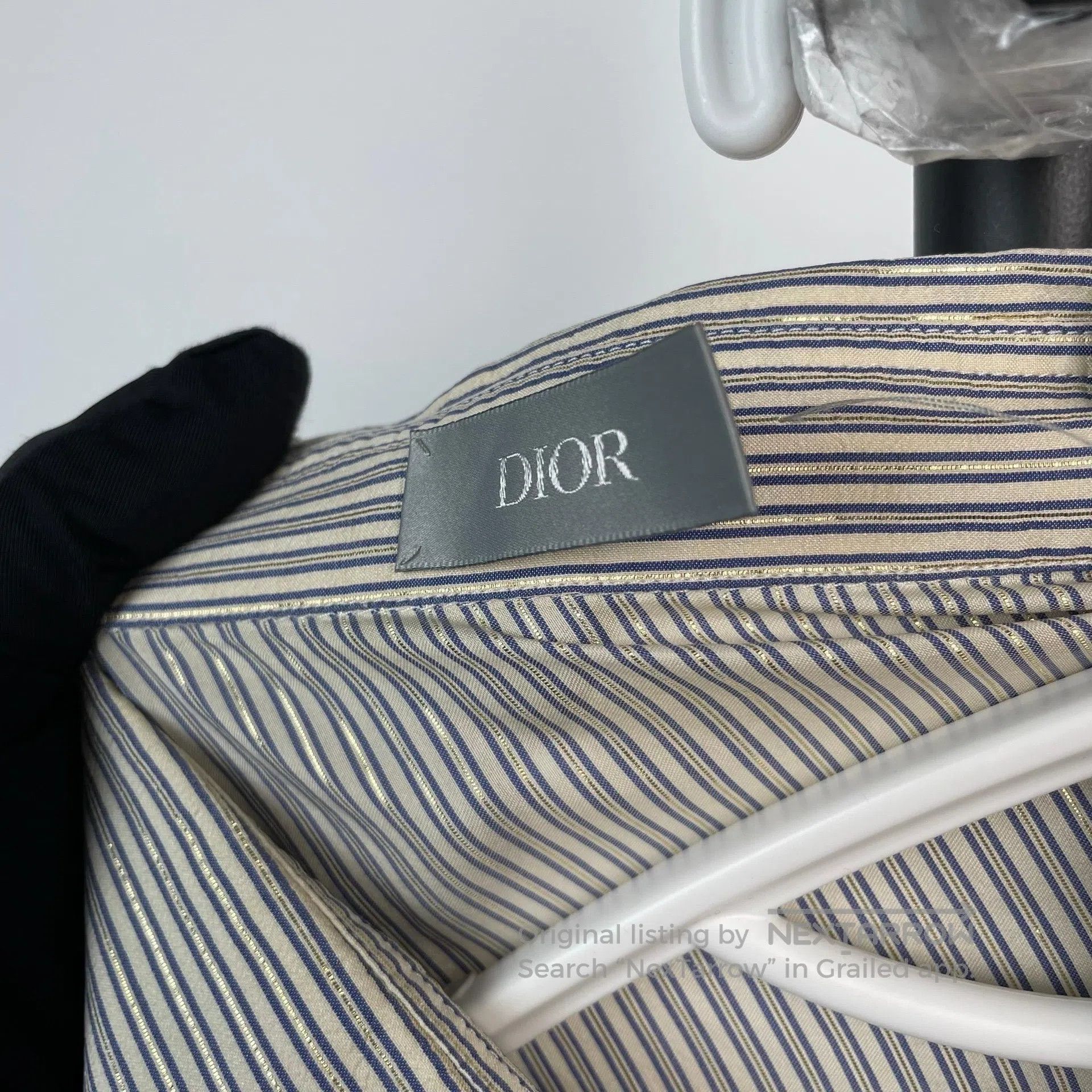 Dior Dior Striped Silk Shirt with Gold Thread for a Draping Eff Size S / US 4 / IT 40 - 4 Thumbnail