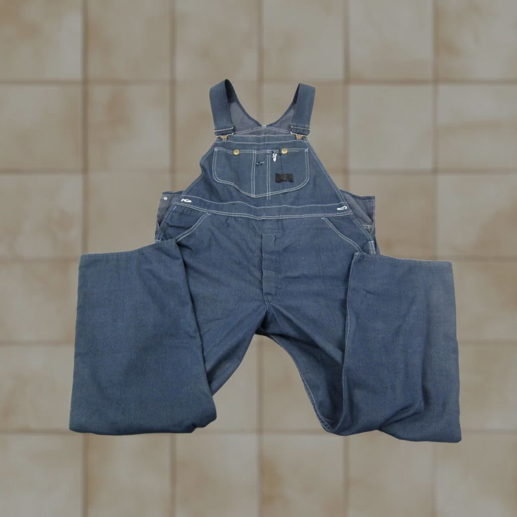 Sears True Vintage Sears Bib Overalls Mens 38 x 28 Blue Canvas Workwear Carpenter 70s Size US 38 / EU 54 - 1 Thumbnail