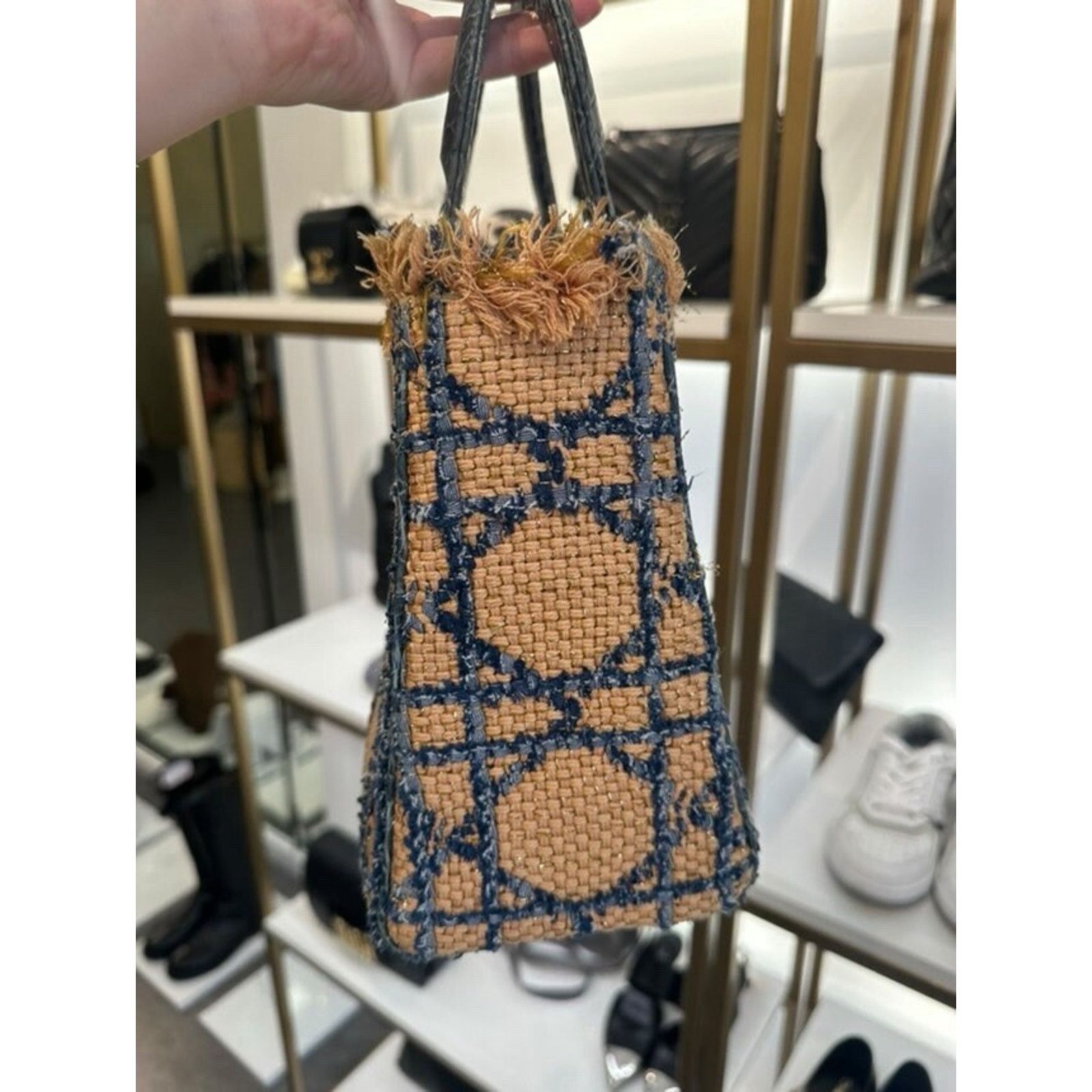 Dior Dior Lady Dior Medium Tweed Crocodile Handle Bag Size ONE SIZE - 5 Thumbnail