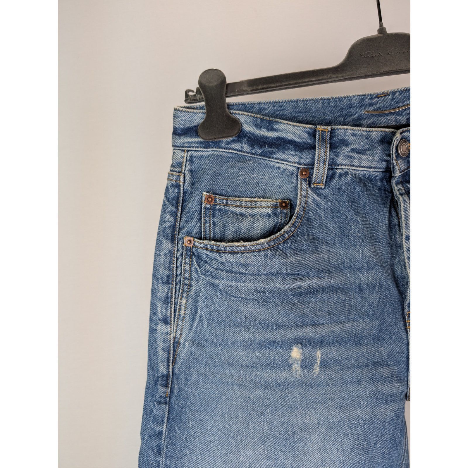 Saint Laurent Paris o1rshd1 Long Extreme Baggy Globe Sky Denim Jeans in Blue Size US 34 / EU 50 - 6 Thumbnail
