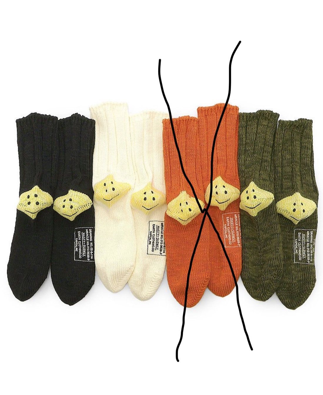 Kapital 3 colors set MA-1 RAINBOWY HAPPY HEEL Socks