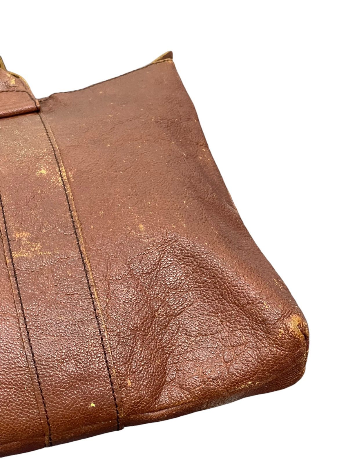 Genuine Leather Full Leather Vintage Unknown Tote Shoulder Bag 4🟩 Size ONE SIZE - 15 Thumbnail