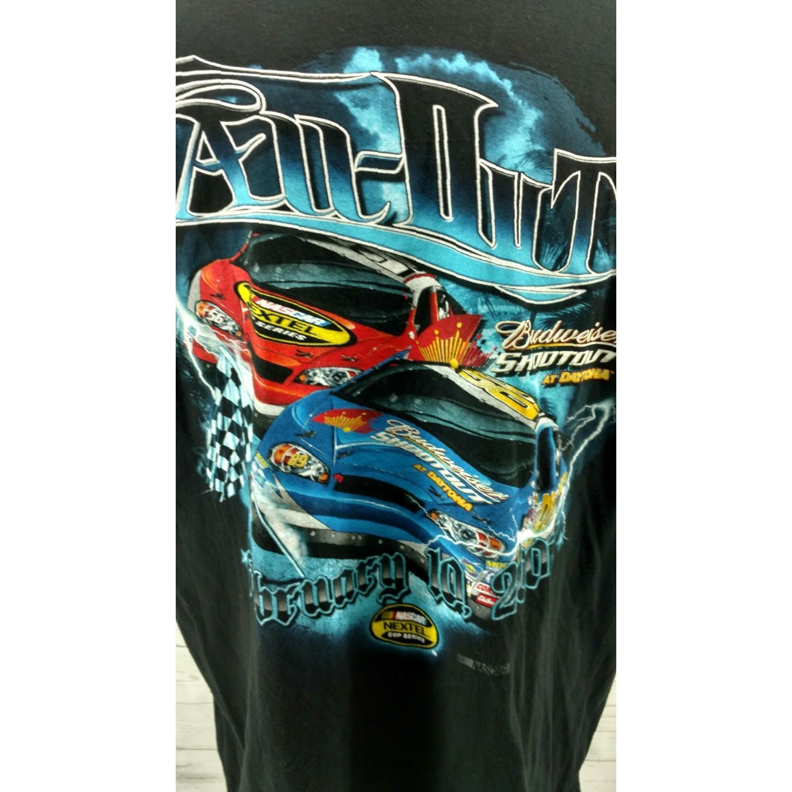 Vintage Budweiser Shootout Daytona 2007 Nascar T-shirt Mens Large Black Short Sleeve Size US L / EU 52-54 / 3 - 2 Thumbnail