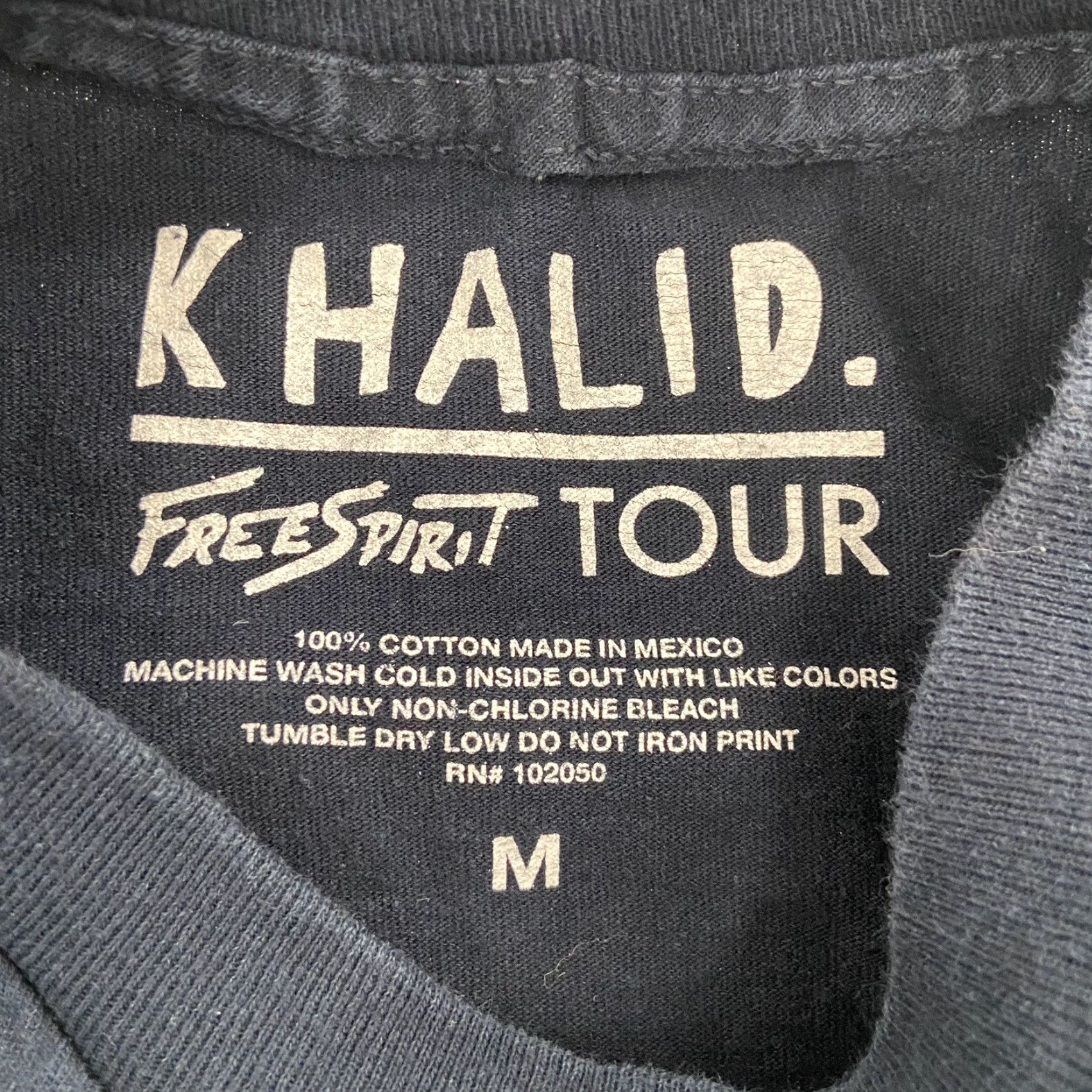 ESPIRIT VINTAGE Khalid Free Spirit Shirt Adult Medium Navy Blue Long Sleeve 2019 Tour Tee Mens M Size US M / EU 48-50 / 2 - 7 Thumbnail
