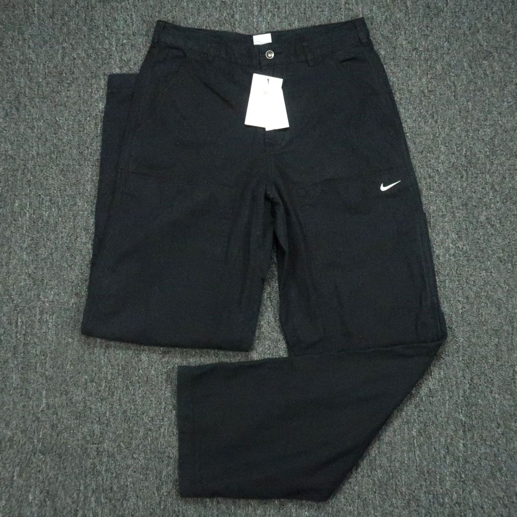 Nike VINTAGE Nike Pants Mens 30x32 Black Life Double Panel Chino Swoosh Straight NWT Size US 30 / EU 46 - 2 Thumbnail