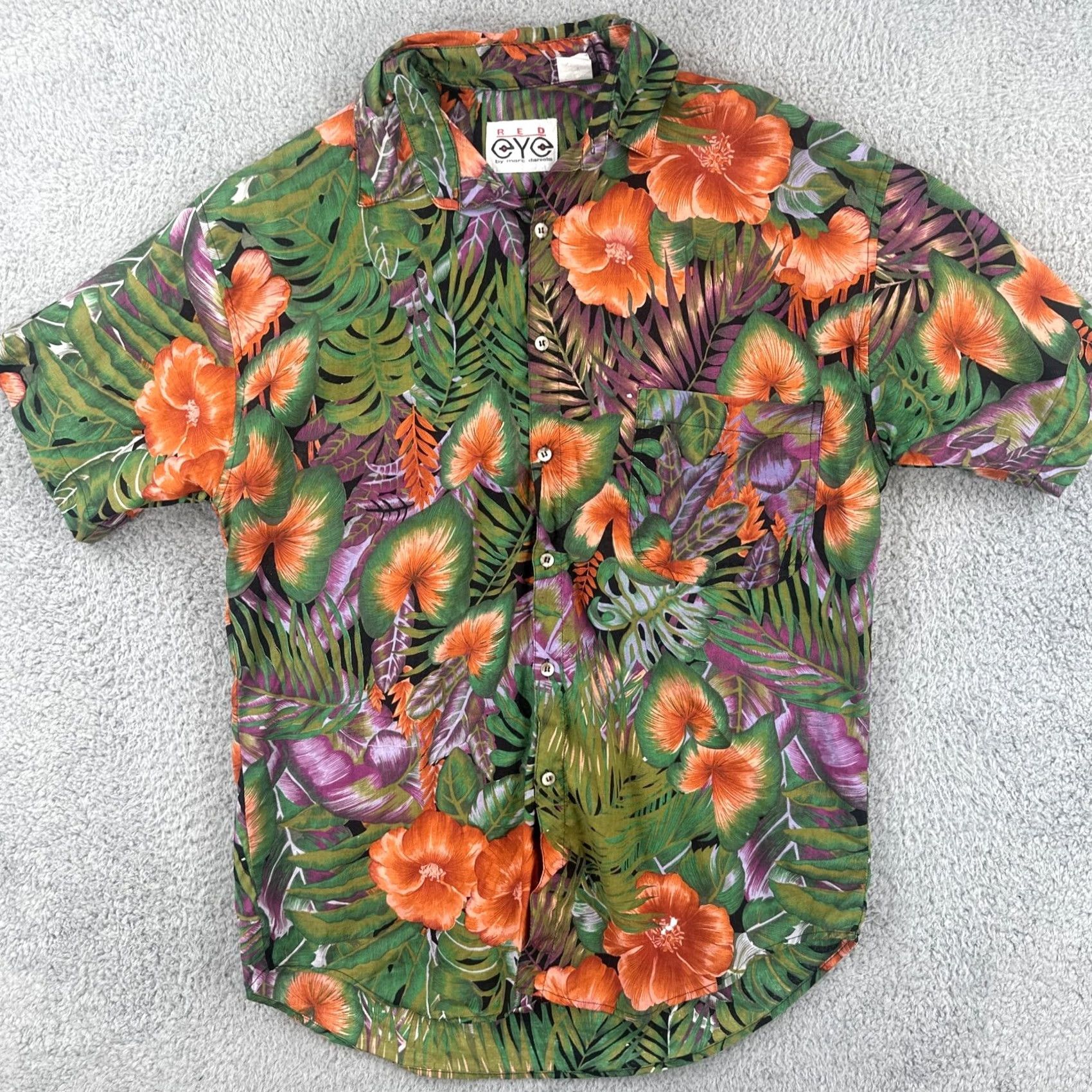Vintage VINTAGE Red Eye By Marc Daniel’s Mens M Button Up Floral Hawaiian Camp Shirt EUC Size US L / EU 52-54 / 3 - 3 Thumbnail