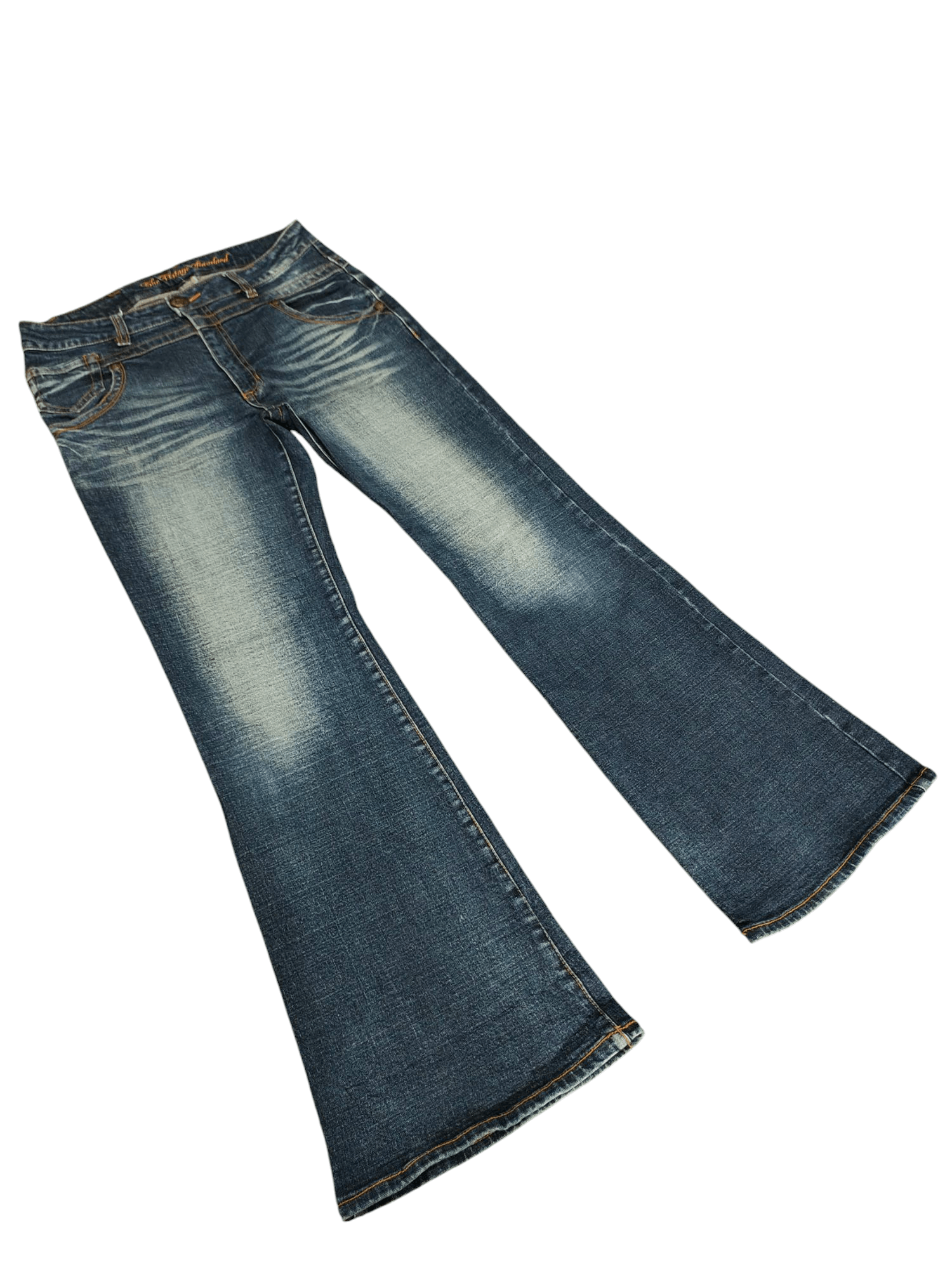 If Six Was Nine Flare Jeans The Vintage Japan Faded Distress Denim Bootcut Size US 30 / EU 46 - 3 Thumbnail
