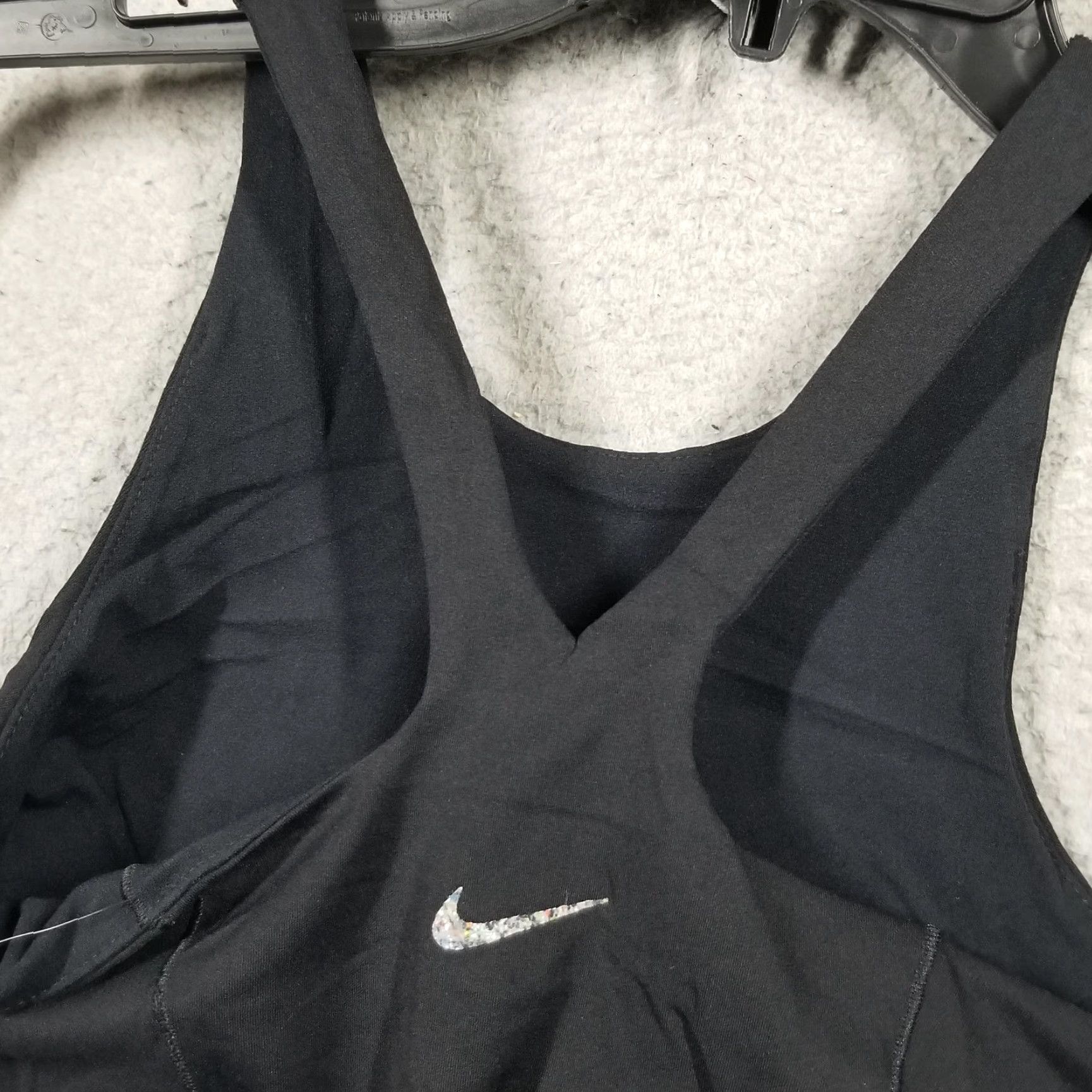 Nike Nike Yoga Dri-FIT Luxe Shelf-Bra Cropped Tank XS Black Women Sports Bra Size ONE SIZE - 4 Thumbnail