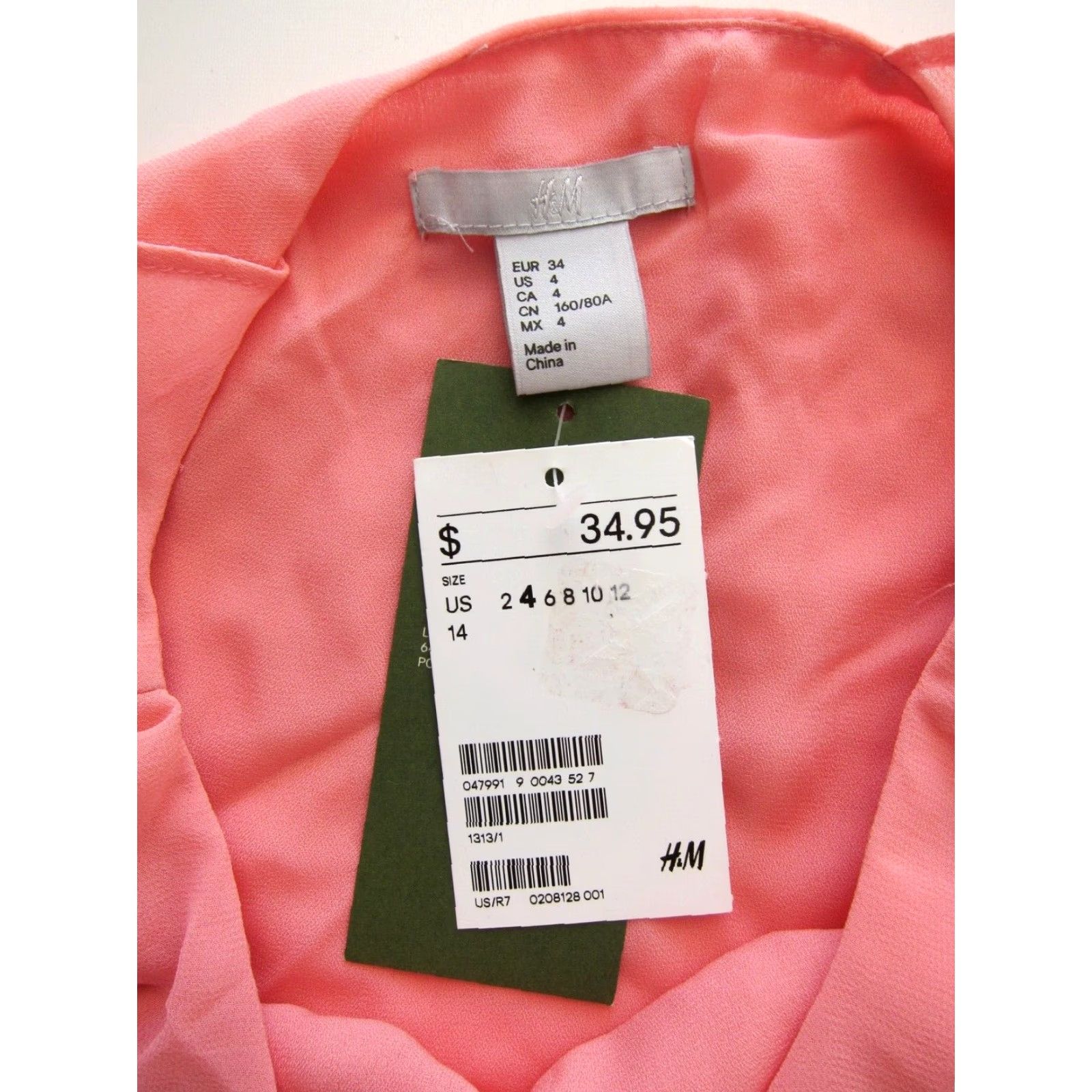 H&M NWT H&M Pink Satin Sheer Cap Sleeve Sheath Empire Shift Tunic Sun Dress 4 Size S / US 4 / IT 40 - 4 Thumbnail