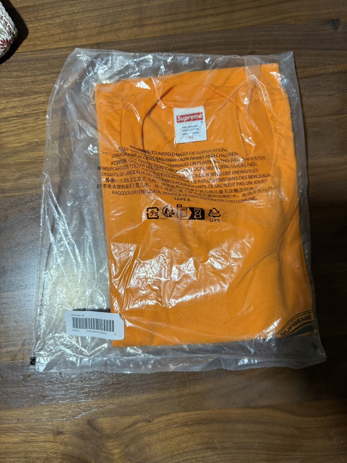 Supreme SUPREME DEVOTION TEE Orange Cotton T-Shirt FW25 Graphic XL Size US XL / EU 56 / 4 - 3 Thumbnail