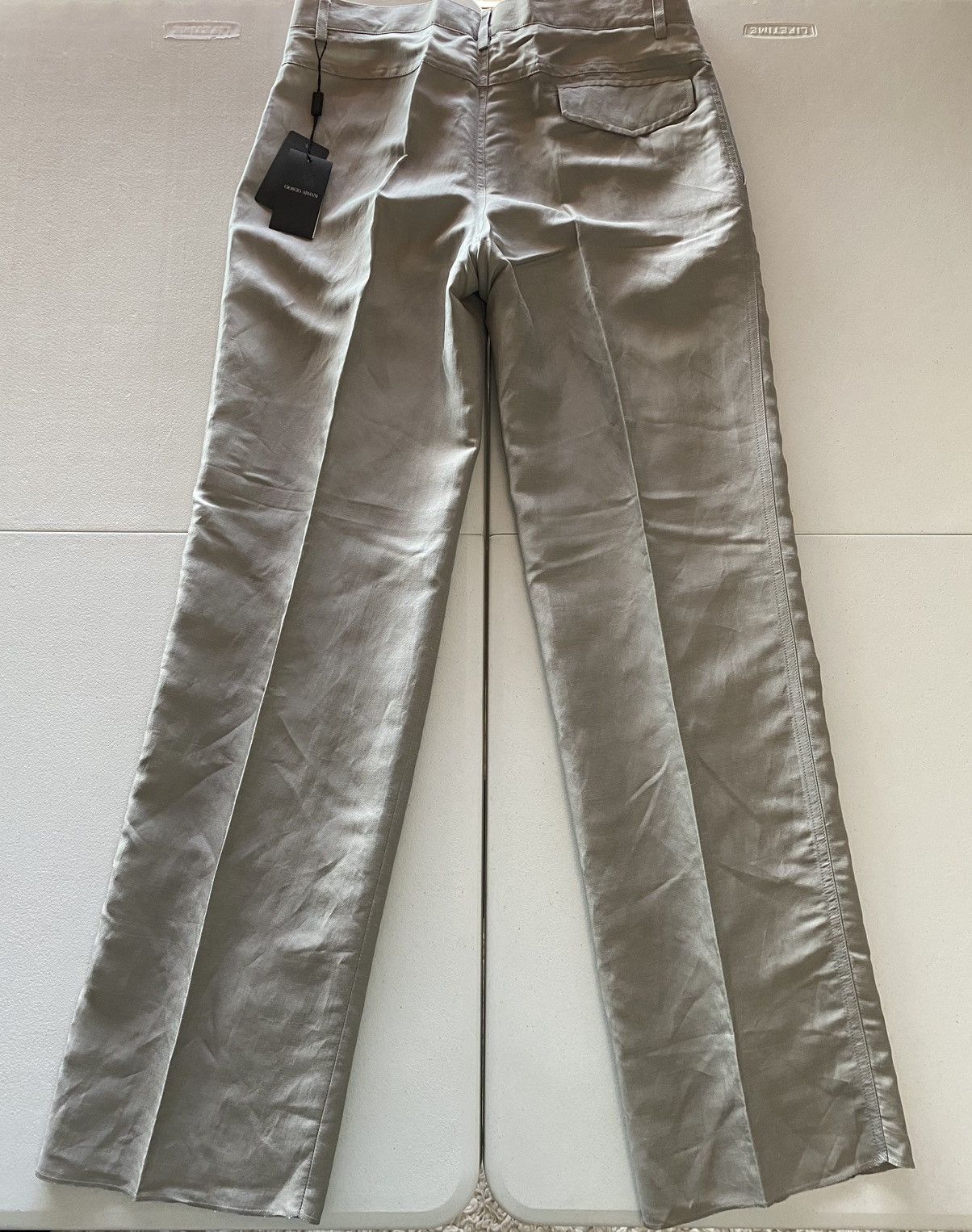 Giorgio Armani Giorgio Armani 🇮🇹 black label grey ramie slacks NWT Size US 34 / EU 50 - 10 Thumbnail