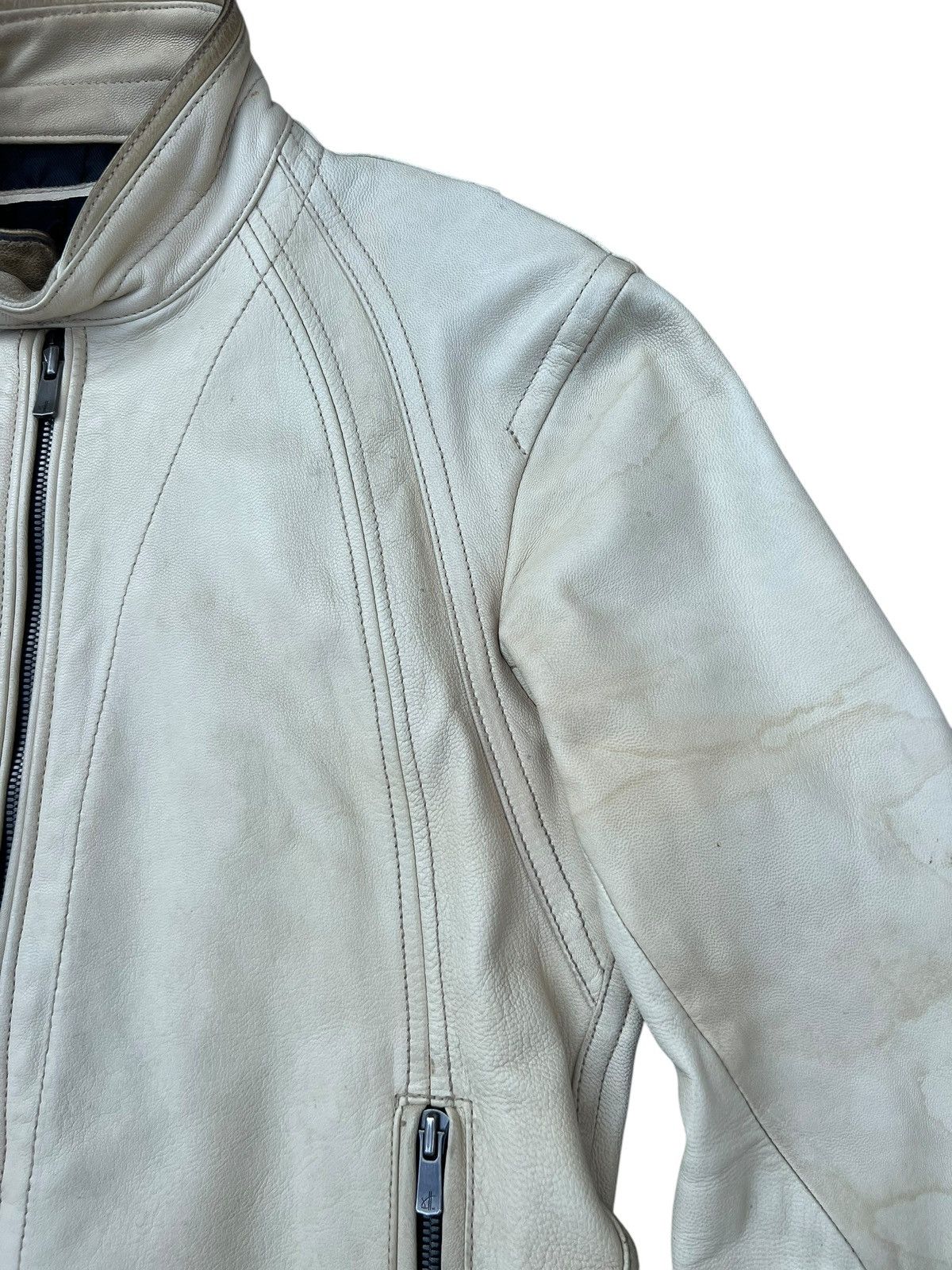 JACKROSE Jackrose Luv Maison Patina Stains Leather Racer Jacket Size US S / EU 44-46 / 1 - 8 Thumbnail
