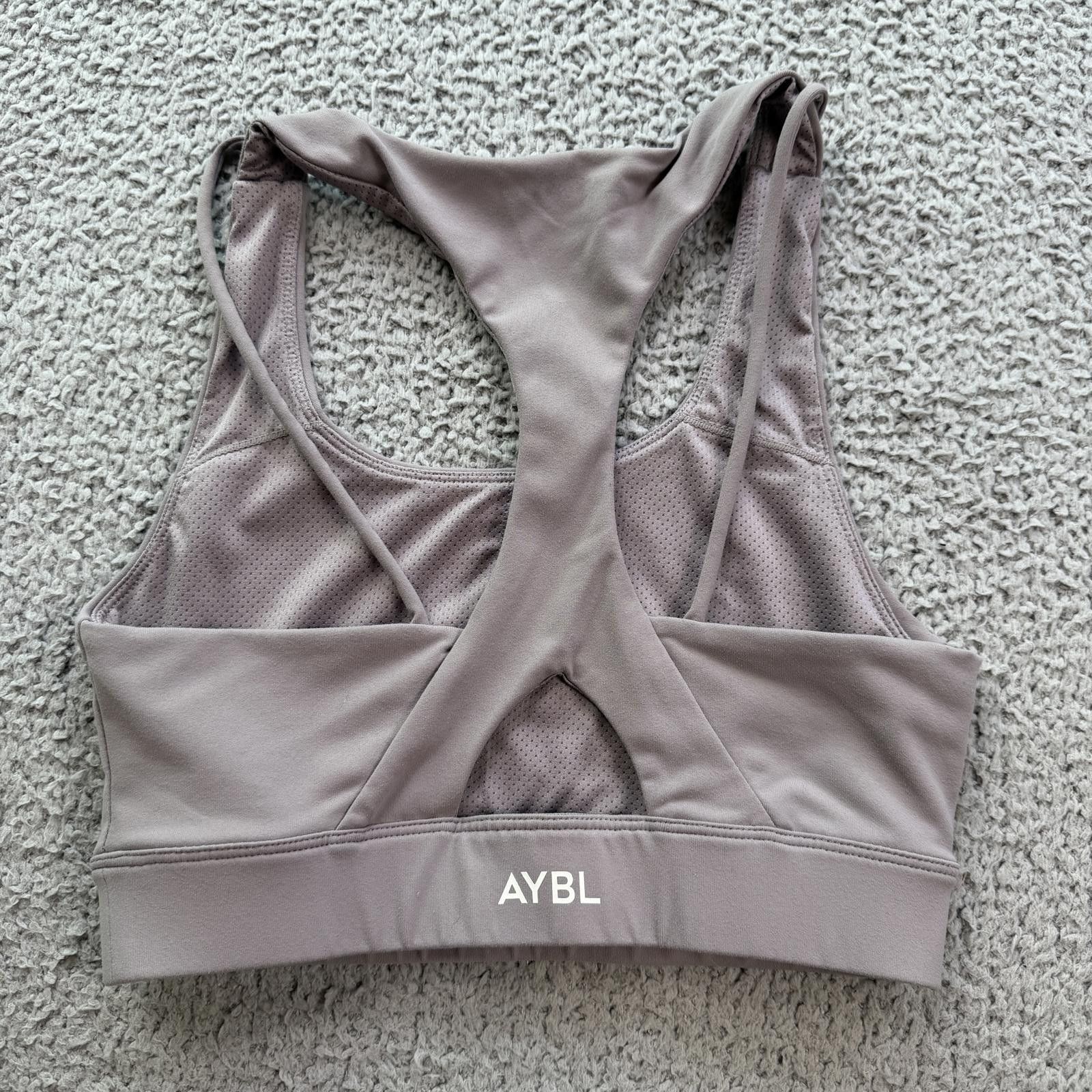 Virgil Abloh AYBL Women’s Taupe Sports Bra Small Racerback Strappy Gym Size ONE SIZE - 2 Thumbnail