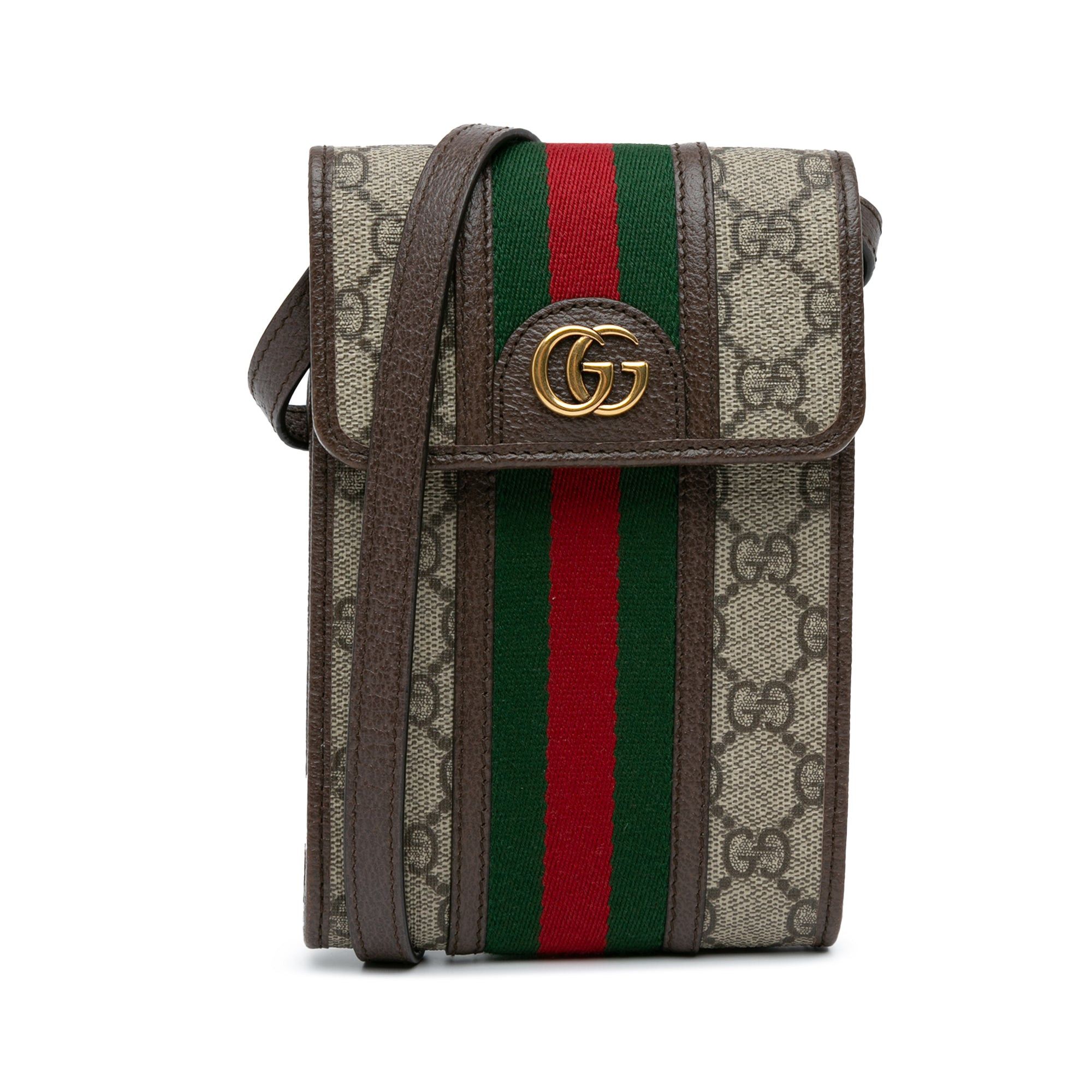 Gucci Mini GG Supreme Web Ophidia Crossbody Bag Brown, Women's