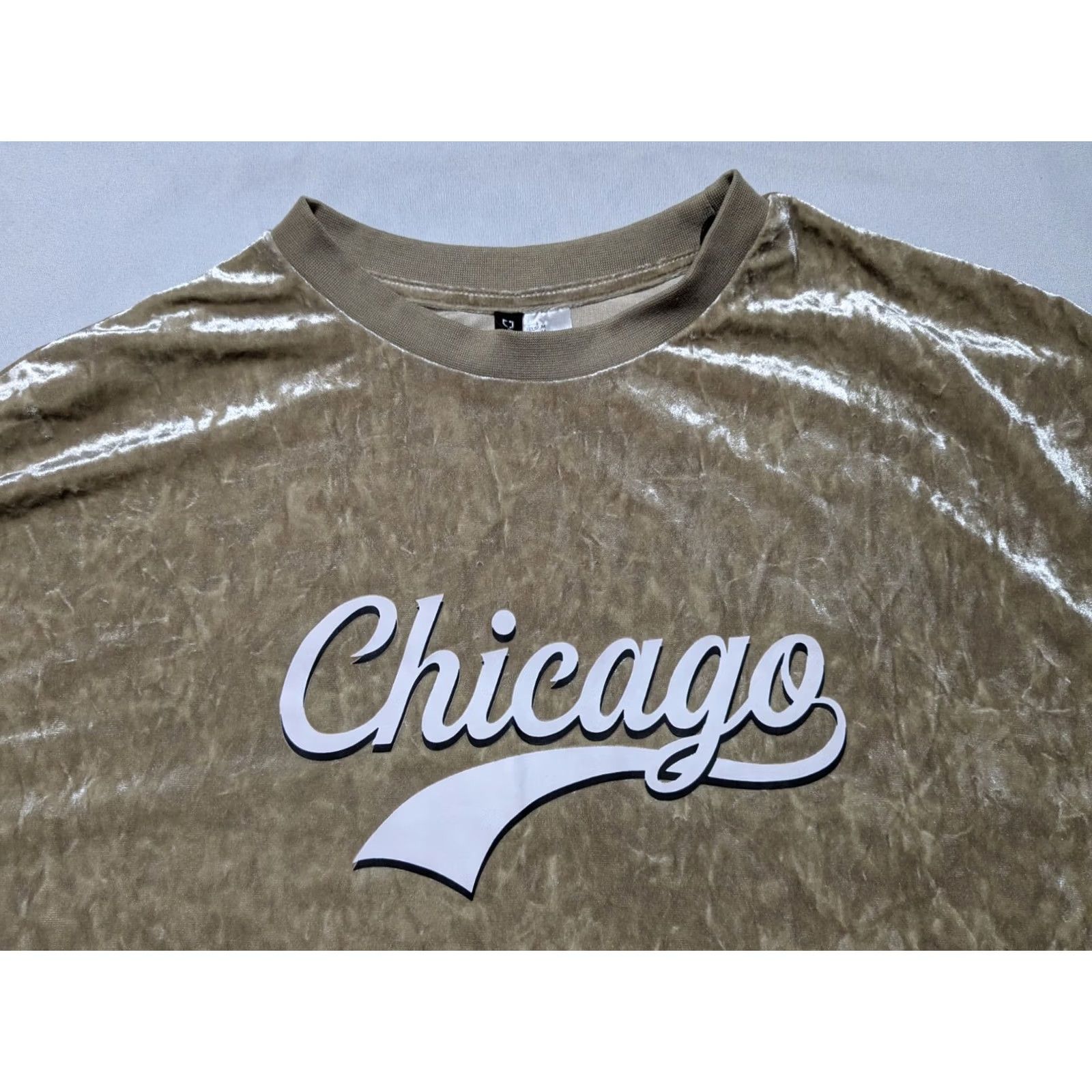 H&M DIVIDED by H&M CHICAGO GOLD CRUSHED VELVET - Women Medium T-Shirt Dress EUC Size M / US 6-8 / IT 42-44 - 2 Thumbnail