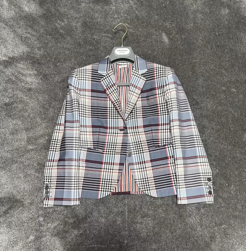 Thom Browne Thom BrowneRefreshing plaid thin suit jacket 2503-Nextarro Size S / US 4 / IT 40 - 1 Thumbnail