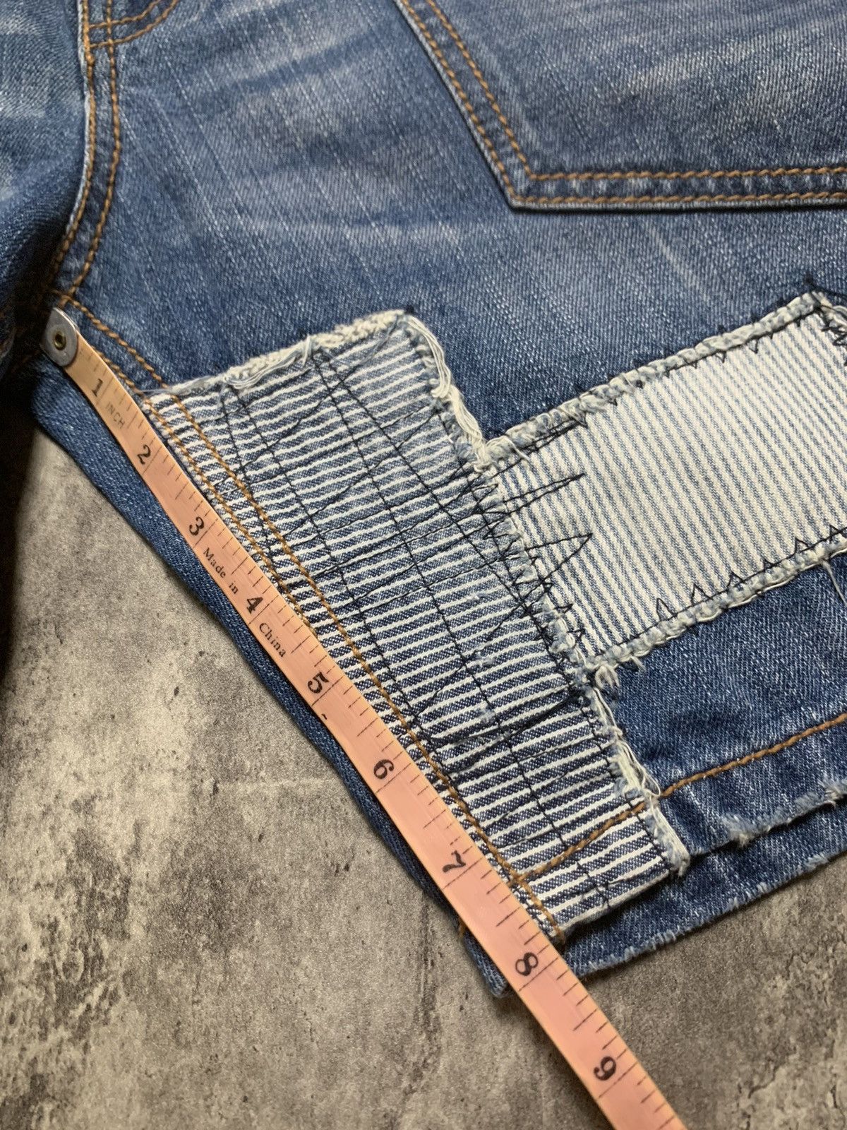 Issey Miyake Issey Miyake Ne Net Patch Work Jeans Short Kapital Style Size US 33 - 22 Thumbnail