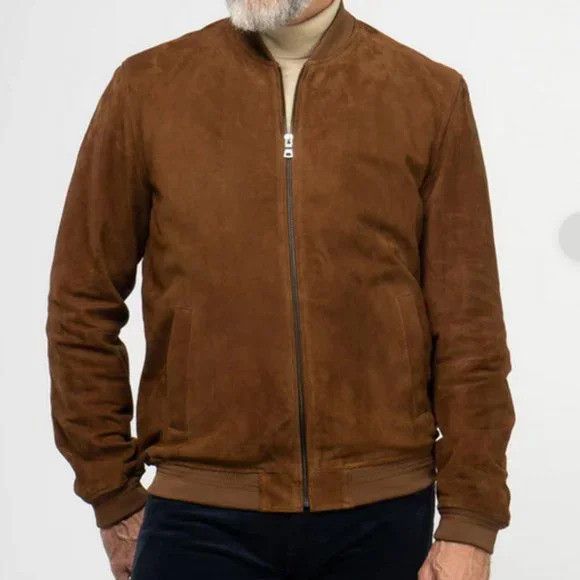 Brooks brothers suede hot sale bomber jacket