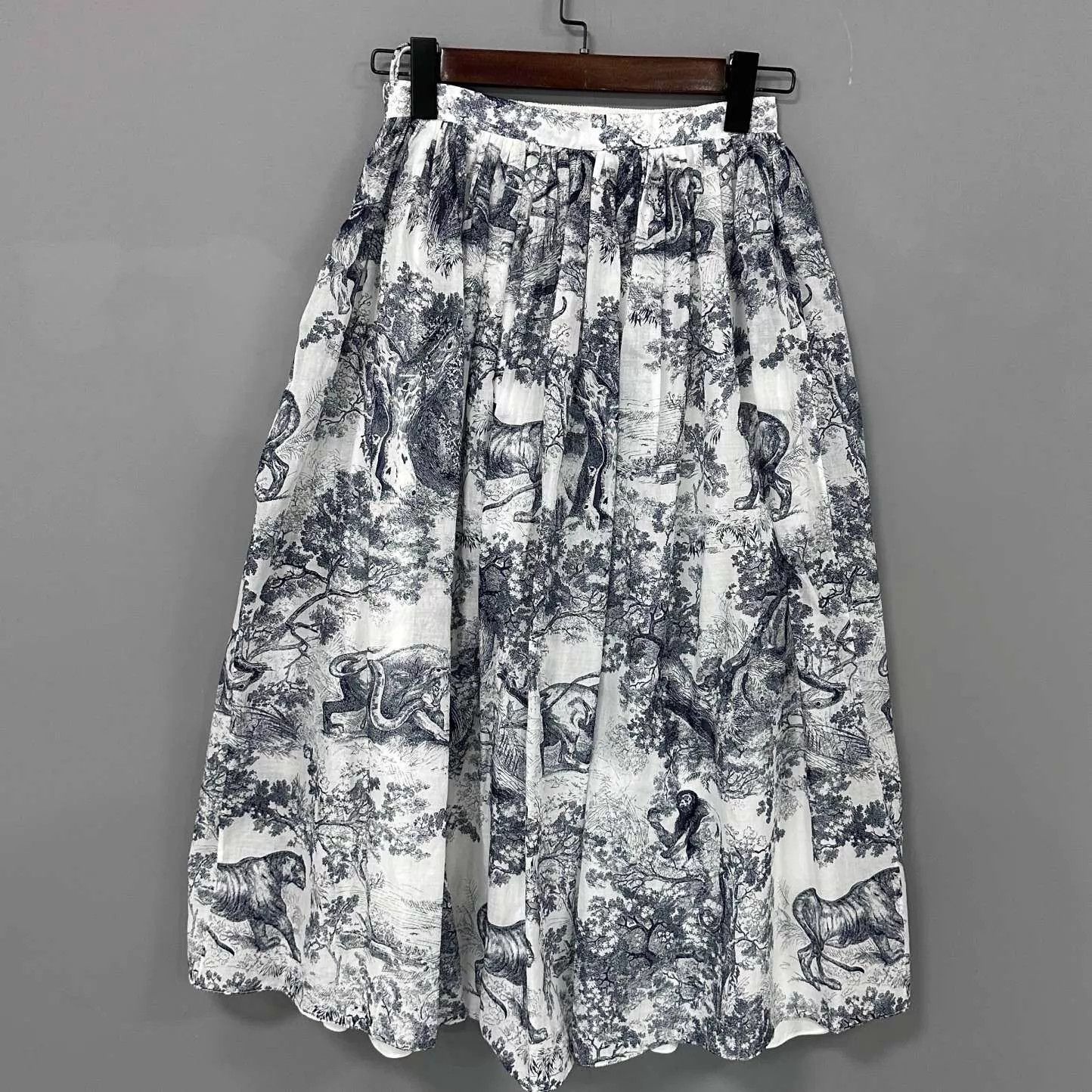 Dior Women's Dior Zoo Print Logo Double-Layer Long Dress 34 Size 25" / US 0 / IT 36 - 1 Thumbnail