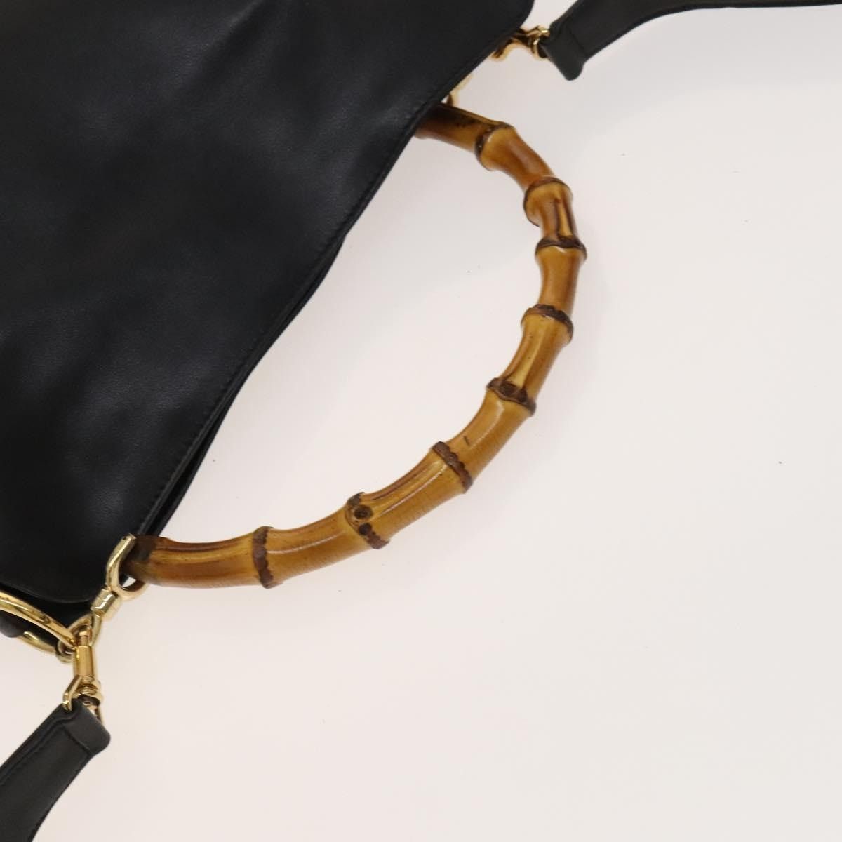 Gucci GUCCI Bamboo Hand Bag Leather Black Gold 001 001 Size ONE SIZE - 10 Thumbnail