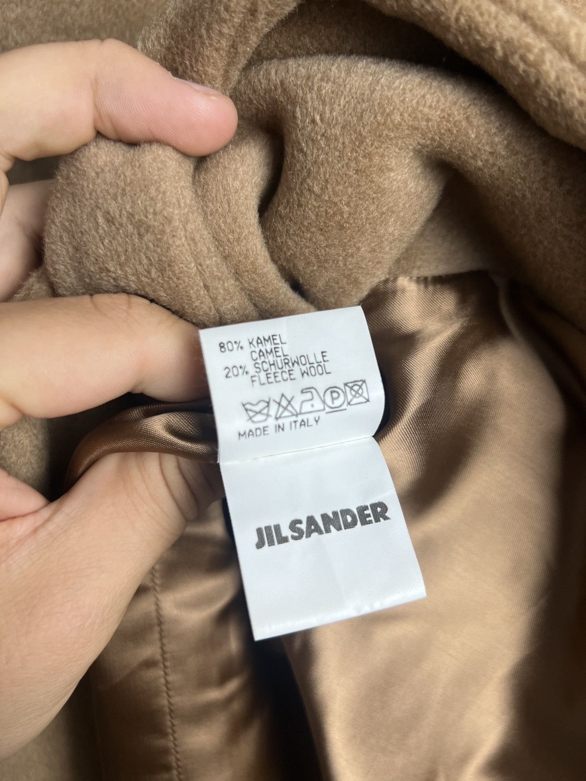 Designer × Jil Sander Vintage Jil Sander Camel & wool over coat jacket M designer Size M / US 6-8 / IT 42-44 - 6 Thumbnail