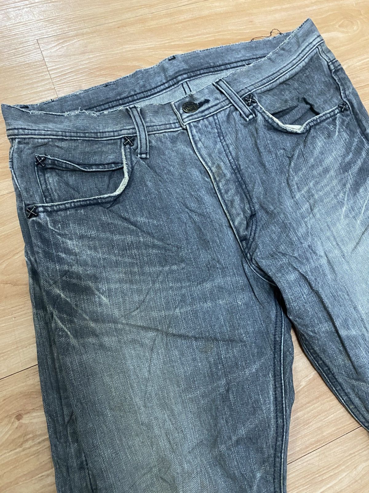 Lee × Vintage Vintage lee rider black faded distressed denim Size US 33 - 5 Thumbnail