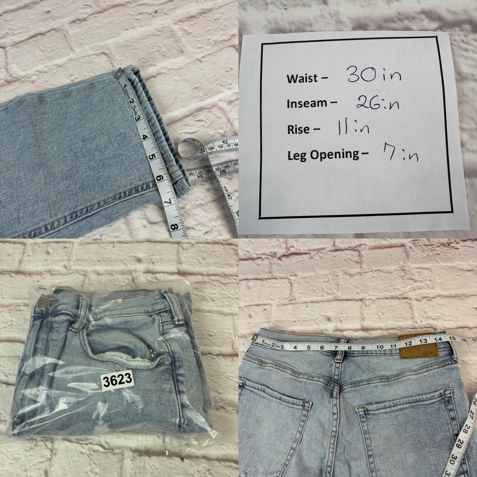 Vintage Aéropostale Jeans Womens 10 Light Wash Stretch Mom Distressed Ripped 30 x 26 Size 32" / US 10 / IT 46 - 9 Thumbnail
