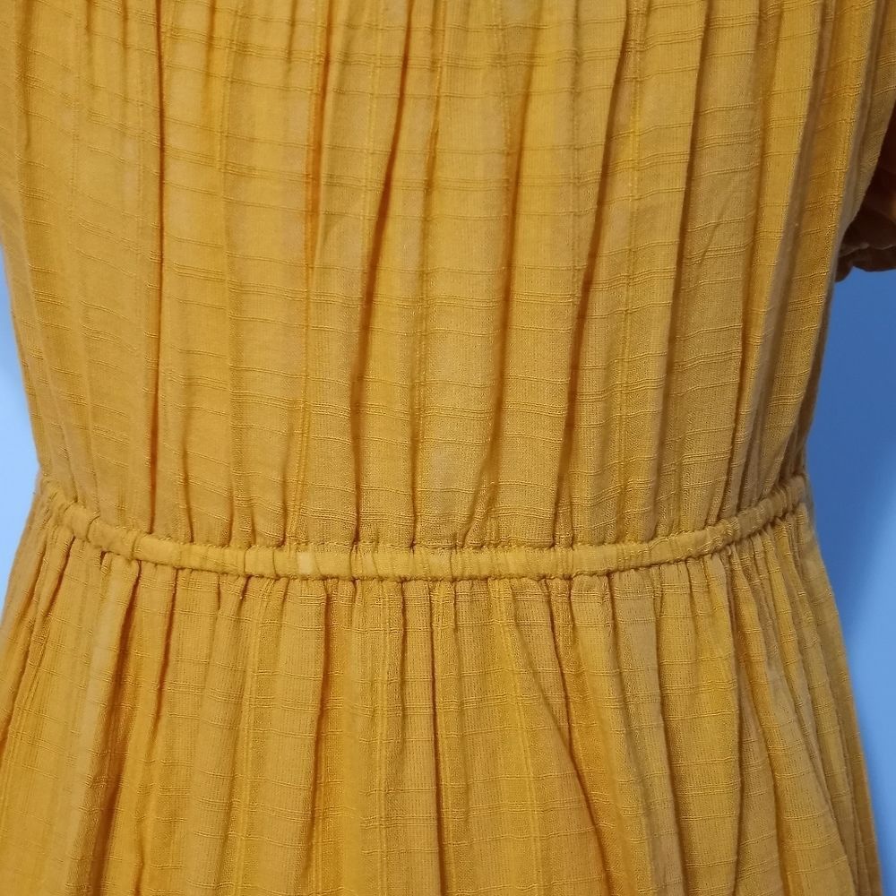 American Eagle Outfitters American Eagle Puff Sleeve Babydoll Mini Dress Small Mustard Size S / US 4 / IT 40 - 10 Thumbnail