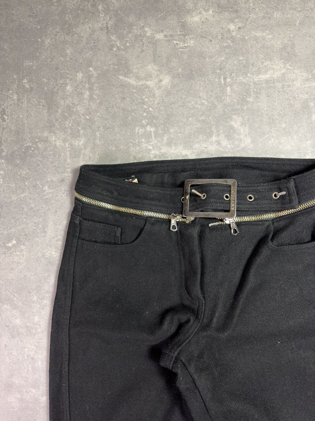 Jean Paul Gaultier 90s/00s Jean Paul Gaultier Zip Belt Heavy Wool Pants 40 S Size 27" / US 4 / IT 40 - 5 Thumbnail