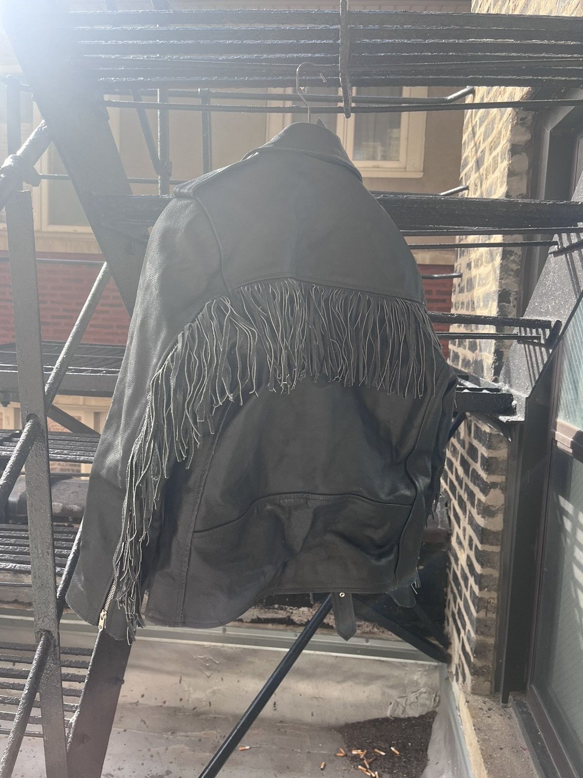 Vintage 100% Leather Fringe Moto Jacket Size US M / EU 48-50 / 2 - 3 Thumbnail