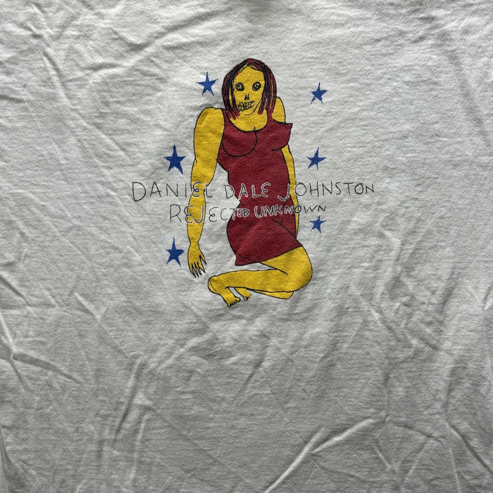 Vintage VINTAGE Daniel Johnston Rejected Unknown Delta Pro Weight Shirt Mens M White Graphic Print Tee 90s Mens Size US M / EU 48-50 / 2 - 5 Thumbnail