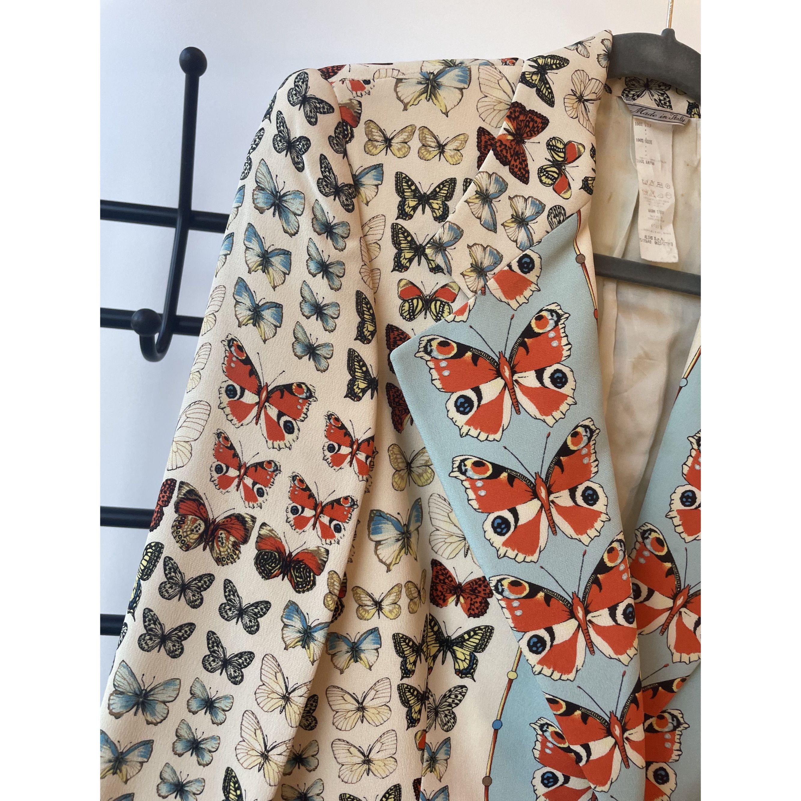 Versace Gucci Butterfly Print Womens Blazer Jacket With Blue Button Size XS / US 0-2 / IT 36-38 - 3 Thumbnail