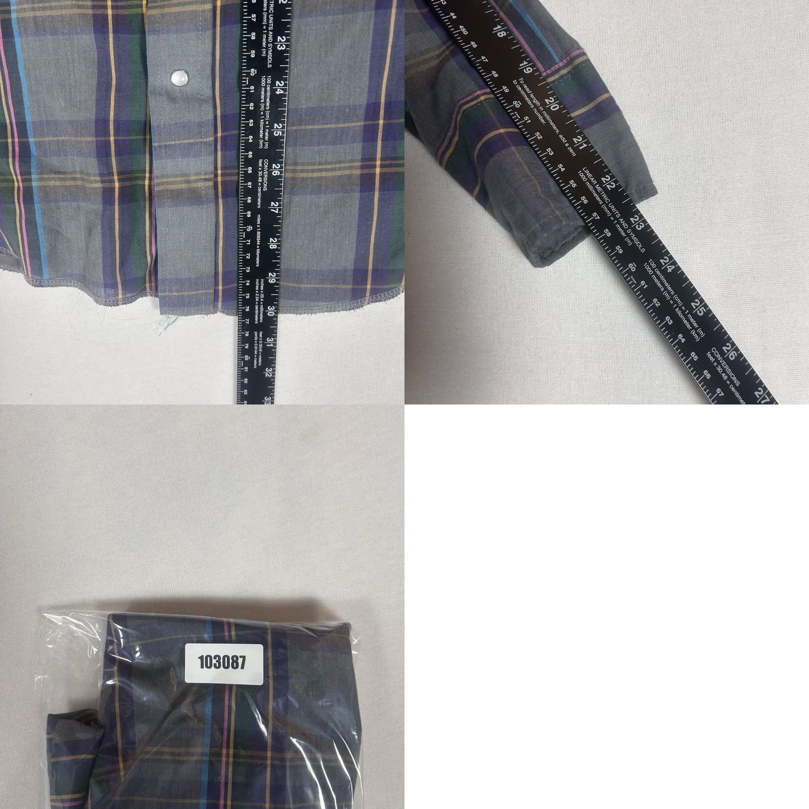 Vintage VINTAGE Panhandle Slim Button-Up Western Shirt Mens 14.5-32 Long Sleeve Plaid Gray Size US M / EU 48-50 / 2 - 8 Thumbnail