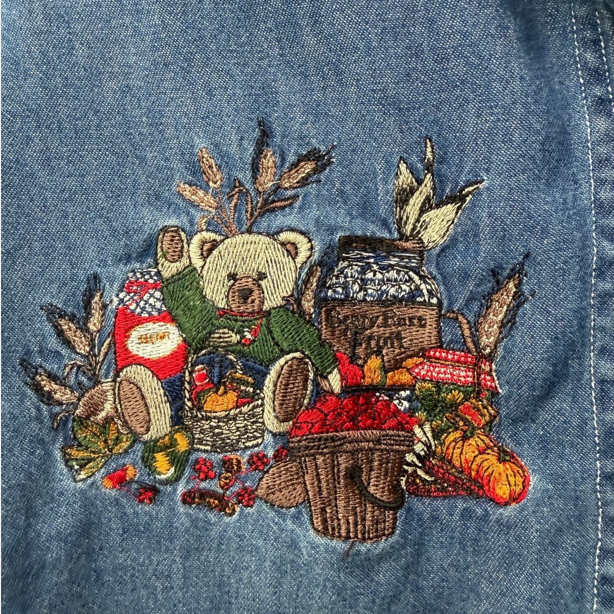 Cabin Creek Cabin Creek Vintage Denim Embroidered Teddy Bear Shirt PL Size L / US 10 / IT 46 - 6 Thumbnail