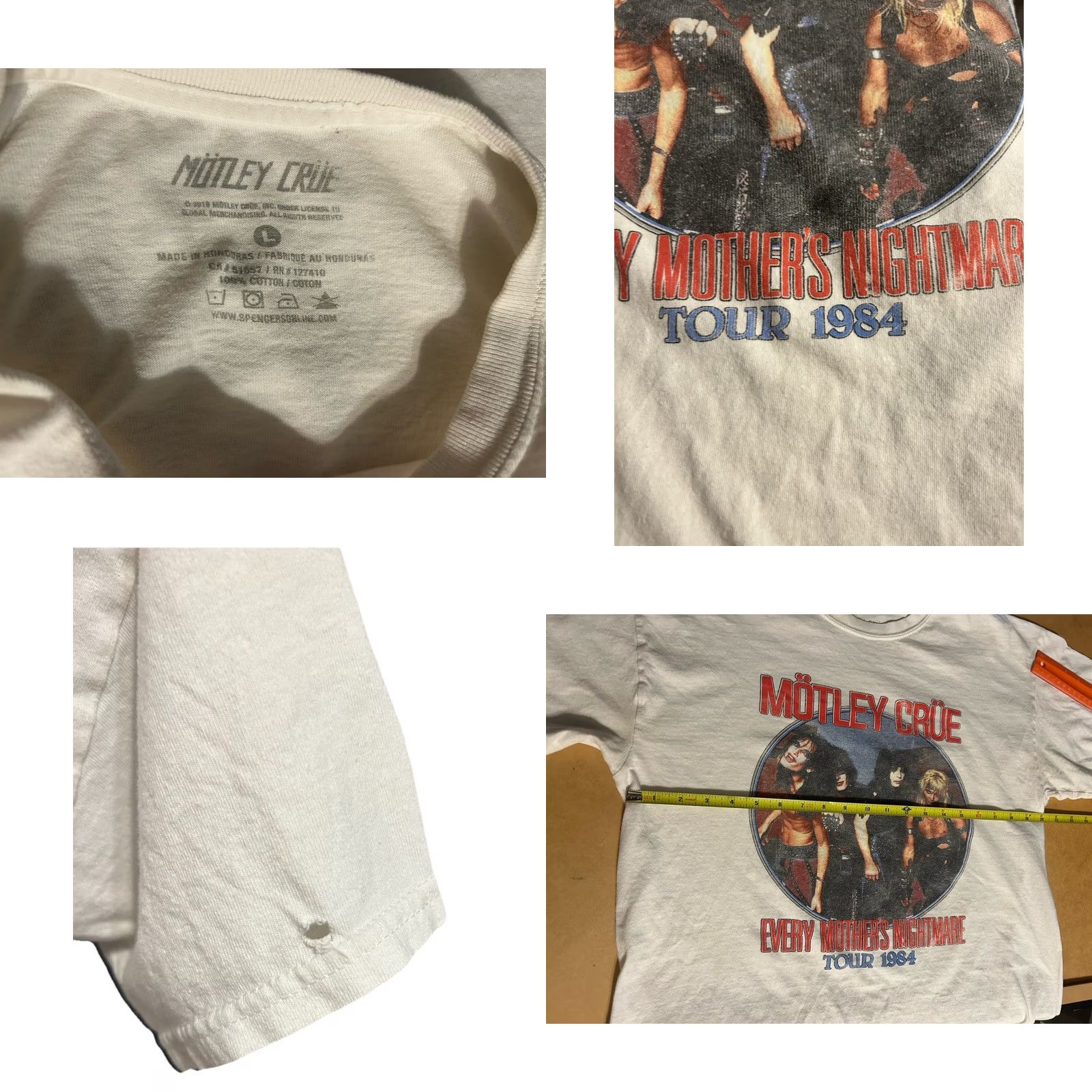 MOTHER Motley Crue T-Shirt Shirt White Mens Large 1984 Every Mothers Nightmare Tour Graphic Print Vintage? No (omit) Size US L / EU 52-54 / 3 - 8 Thumbnail