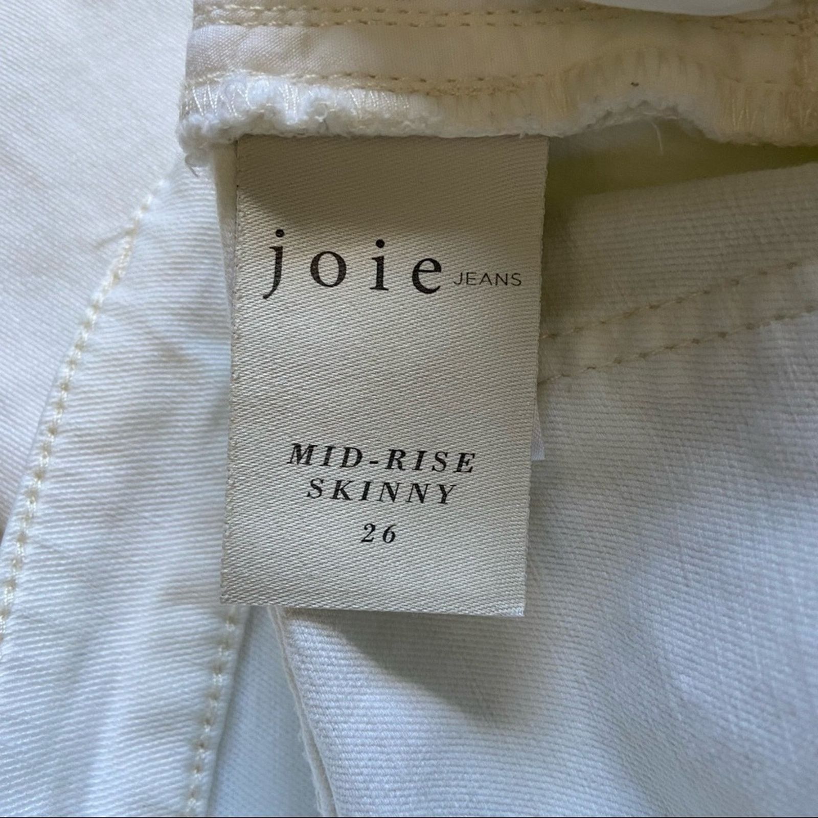 Joie Joie Jeans Women's White Mid Rise Skinny Size 26 Size 26" / US 2 / IT 38 - 6 Thumbnail