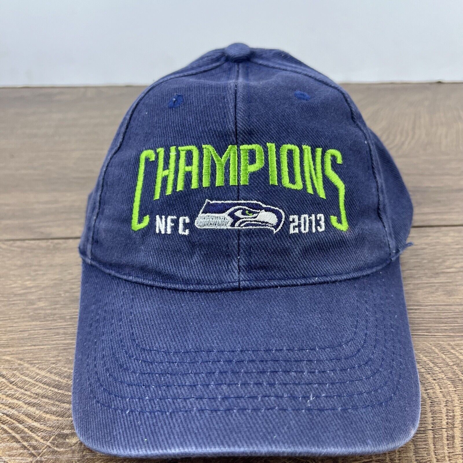 Other Seattle Seahawks Hat 2013 NFC Champions Blue Cap Adjustable Size ONE SIZE - 5 Thumbnail