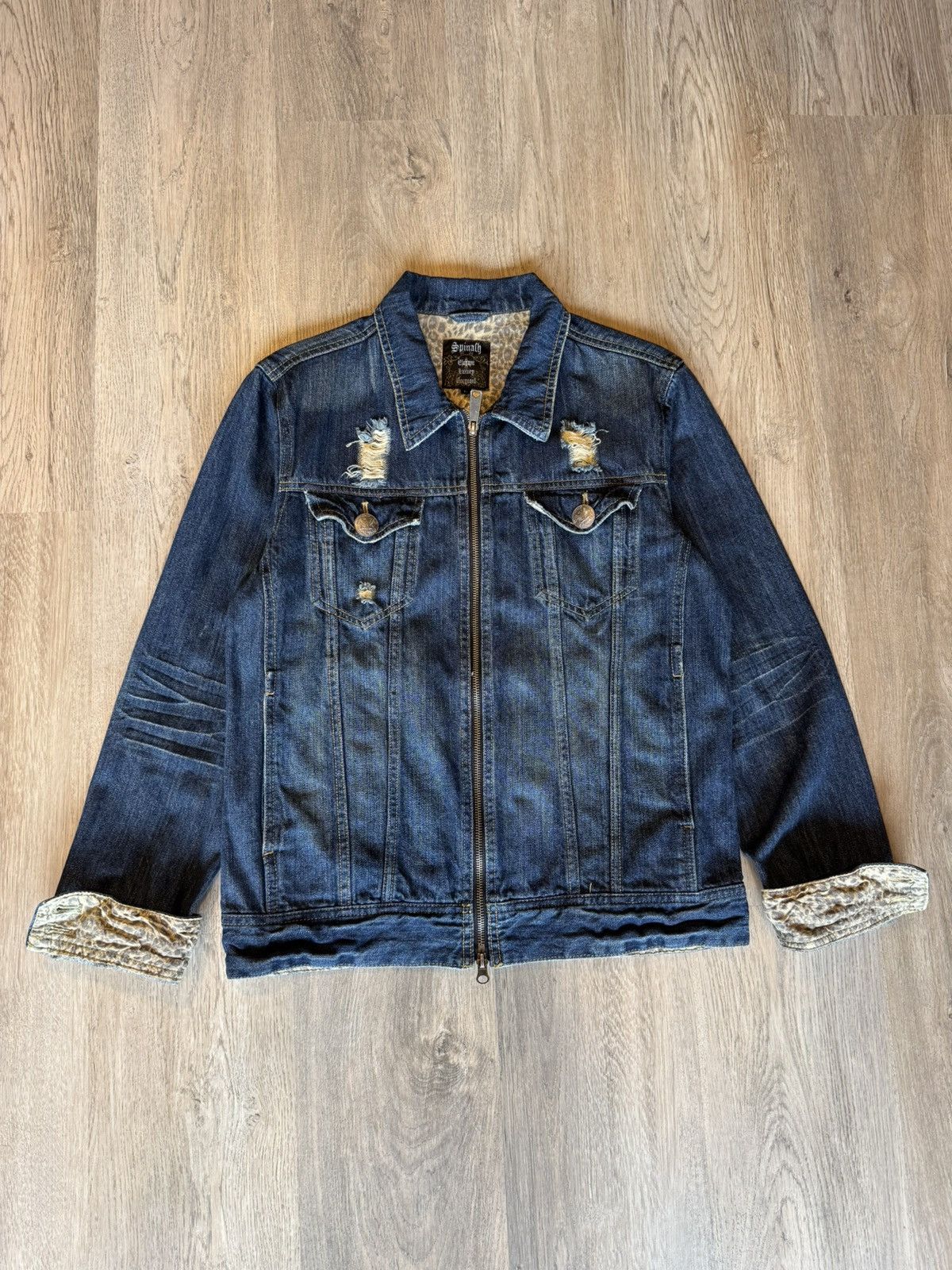 Japanese Brand DISTRESSED DENIM JACKET BY SPINALH LIKE LGB STYLE Size US L / EU 52-54 / 3 - 1 Thumbnail