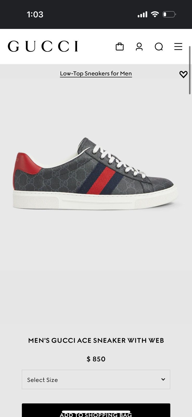 Gucci GUCCI ACE SNEAKER SIZE 11 Size US 11 / EU 44 - 9 Thumbnail
