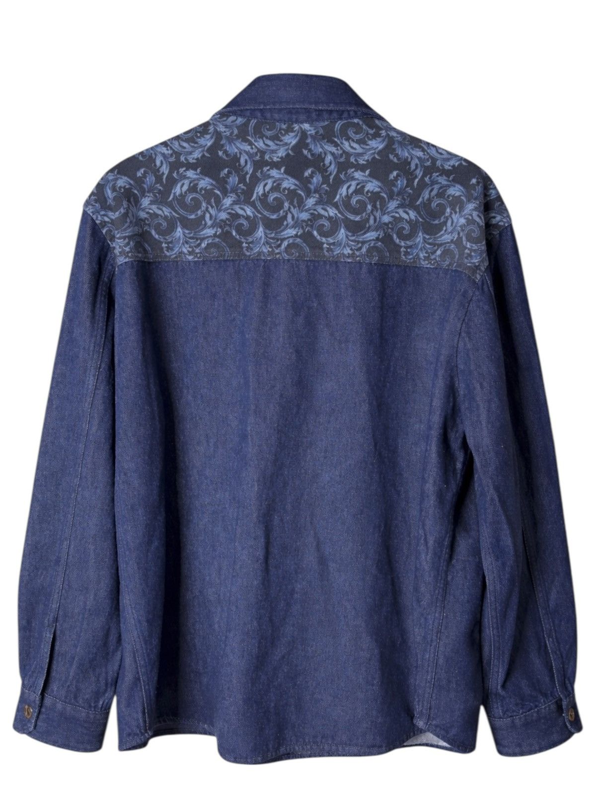 Versace Versace Denim Shirt Jacket with Medusa Embroidery – Size 56 Size US XL / EU 56 / 4 - 2 Thumbnail